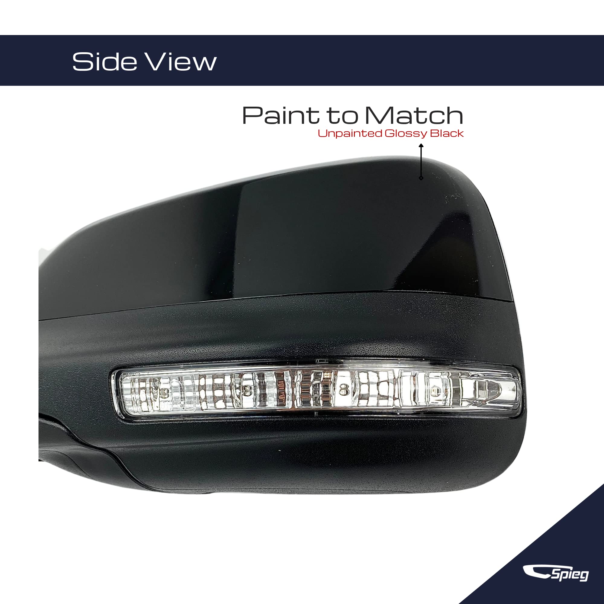 Spieg Fo1320554 Driver Side Mirror Replacement For 2016-2019 Ford Explorer | Left Side View Mirror Assembly With Power Heated Manual Fold Turn Signal Puddle Lamp Spotter Glass | Paint To Match 7 Pins