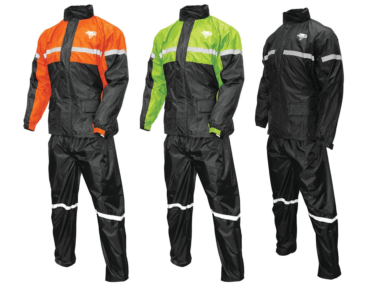 Nelson Rigg Stormrider Rain Suit; 100% Waterproof, Pants And Jacket Included With Reflective Striping (Orange/Black, 3X-Large)