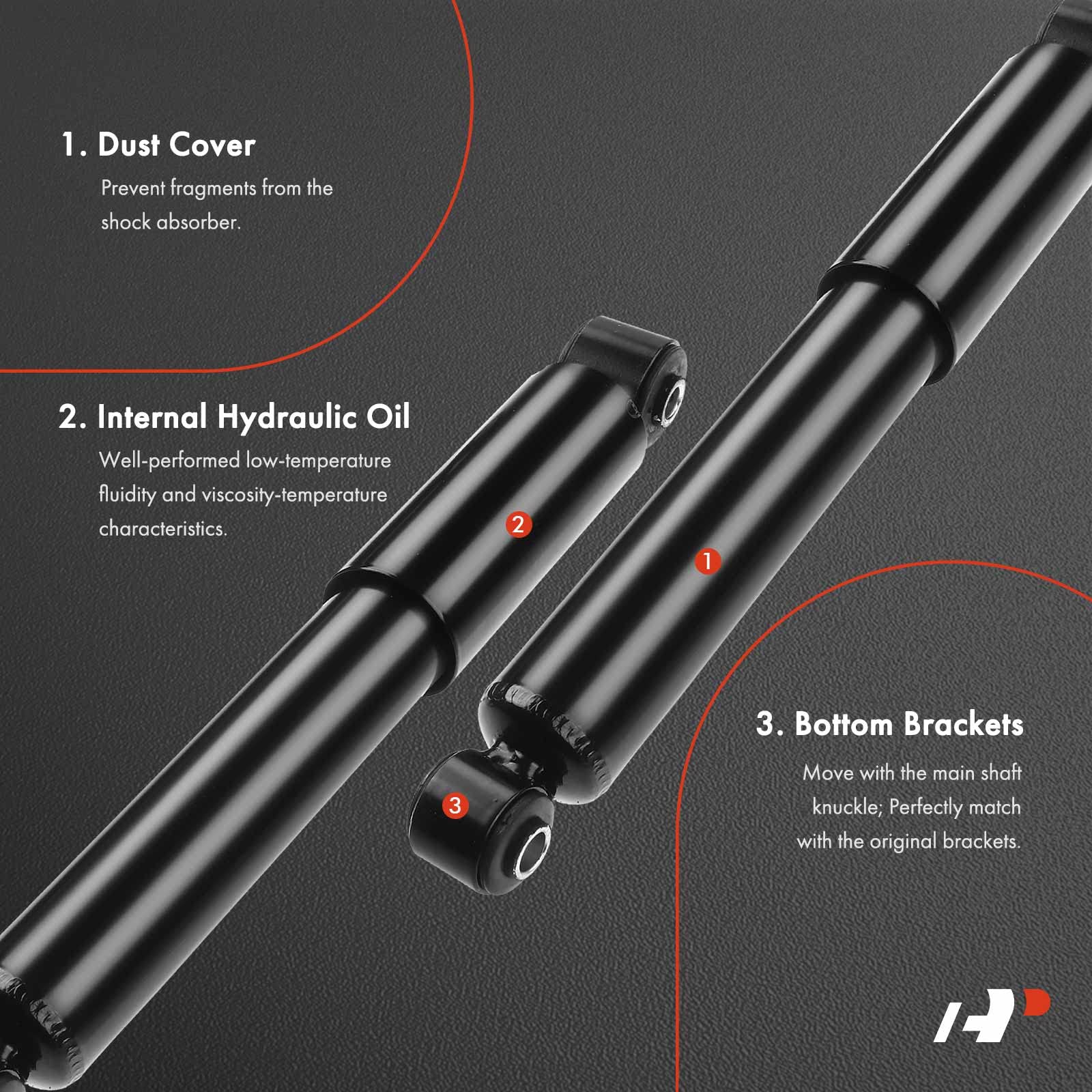 A-Premium Rear Shock Absorber Struts Compatible with Hyundai Elantra 2011-2016, Elantra GT 2013-2017, Veloster 2012-2015 & Kia F