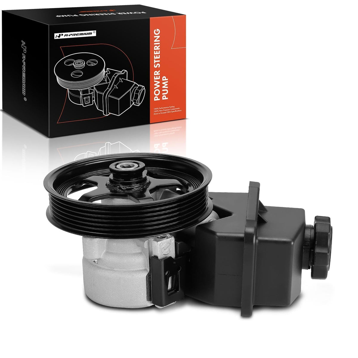A-Premium Power Steering Pump, with Reservoir & Pulley, Compatible with Chevrolet Impala 2006-2011, Monte Carlo 2006-2007, 3.5L 