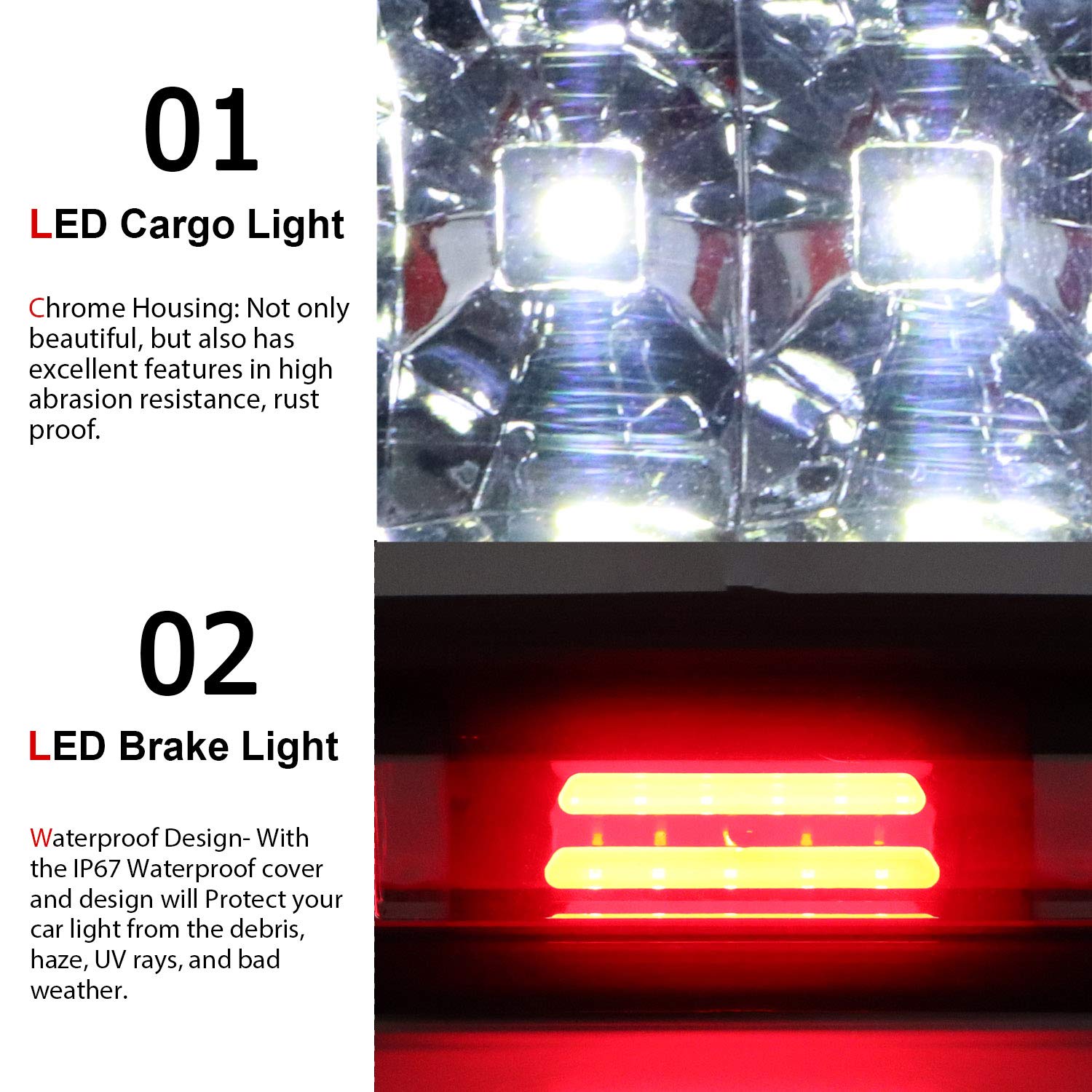 Tresound Led Third 3Rd Brake Light For 99-06 Chevrolet (Chevy) Silverado Gmc Sierra 1500 2500 3500 Hd Classic, Rear Cargo Lamp H