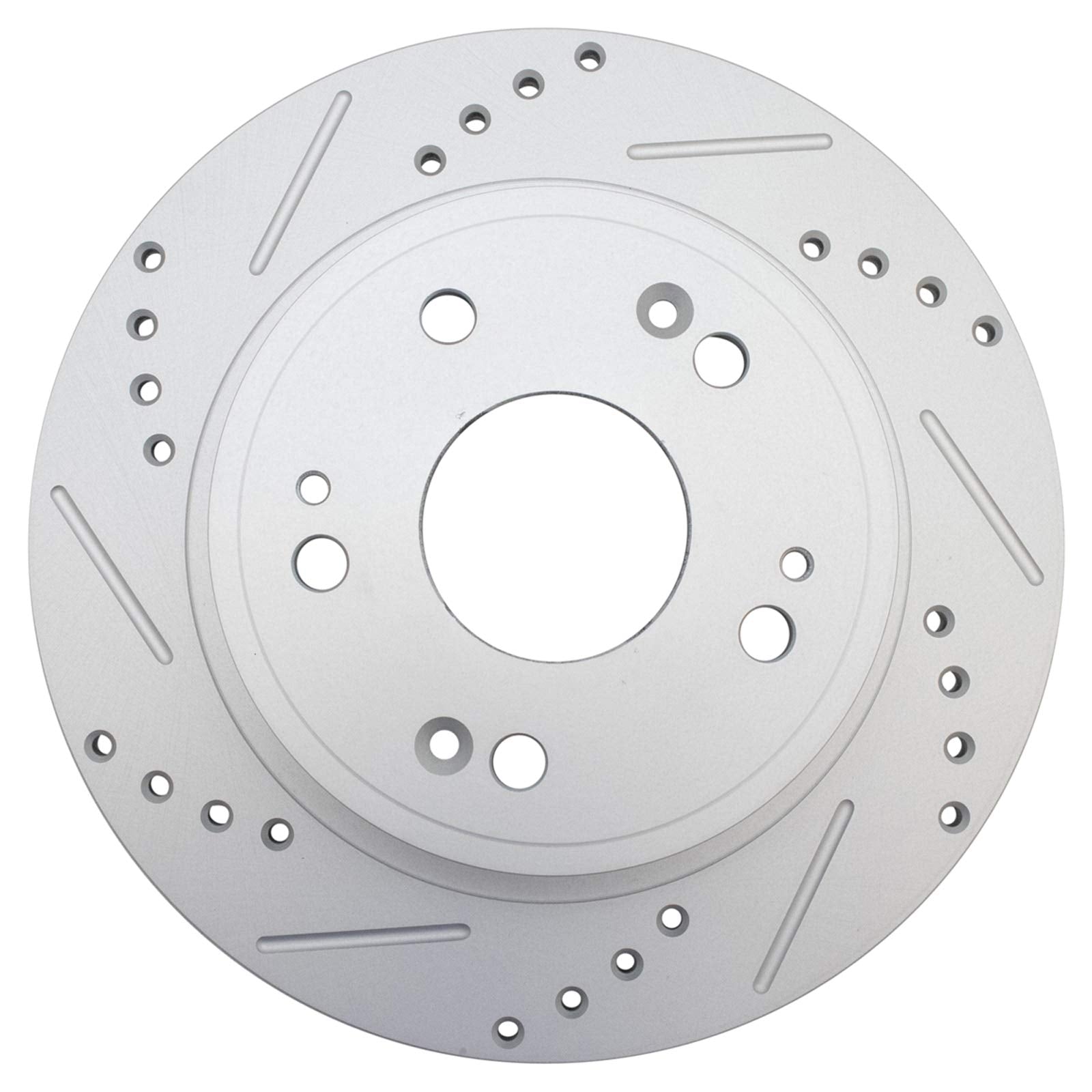 Trq Rear Performance Brake Rotors Set Solid Premium G-Coated Cross Drilled & Slotted Compatible With 2016-2022 Acura Ilx 2009-20