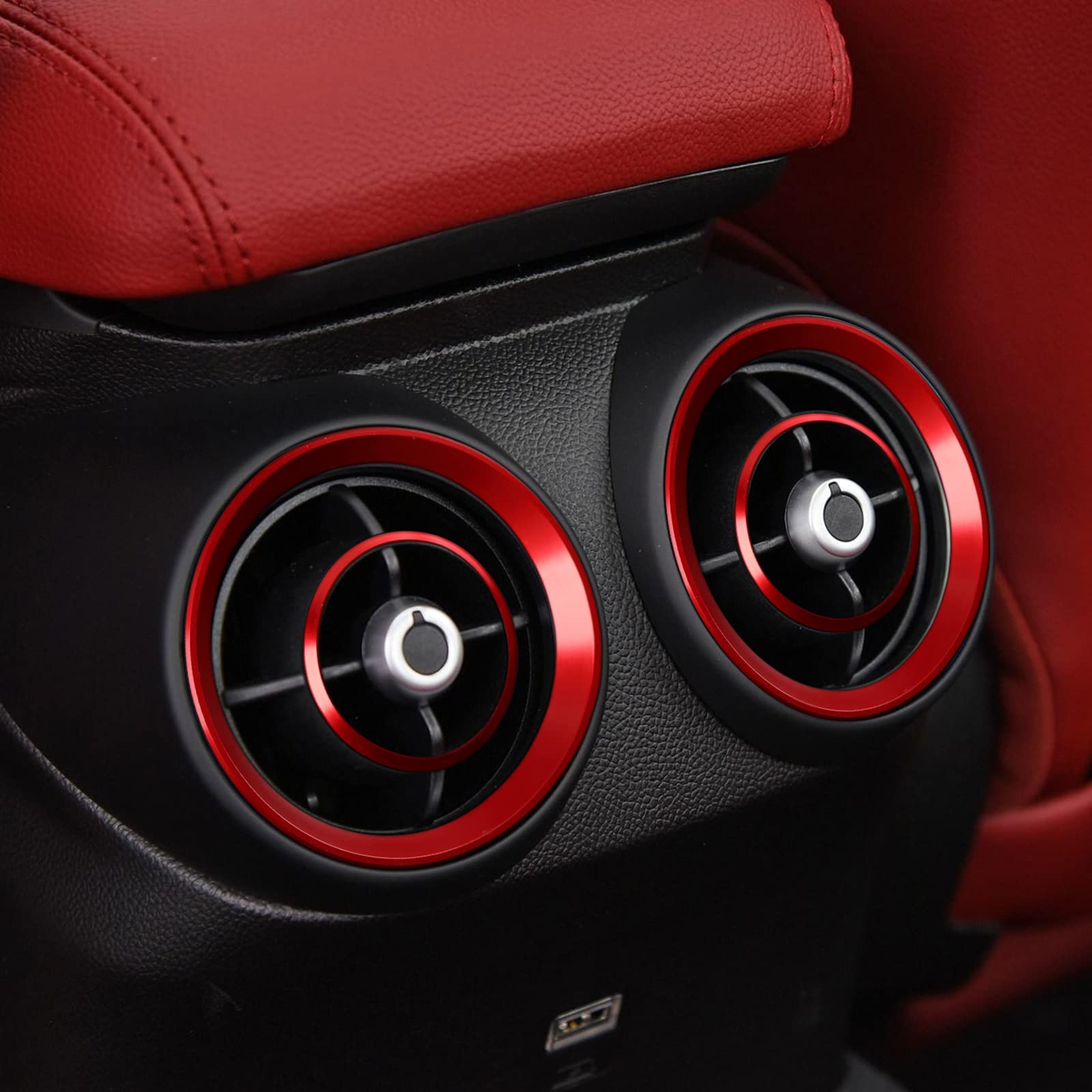 4Pcs Car Air Vent Frame Trim Ac Sticker Decals Aluminum Alloy Compatible With Alfa Romeo Giulia 952 Stelvio 949 2016-2025 Access