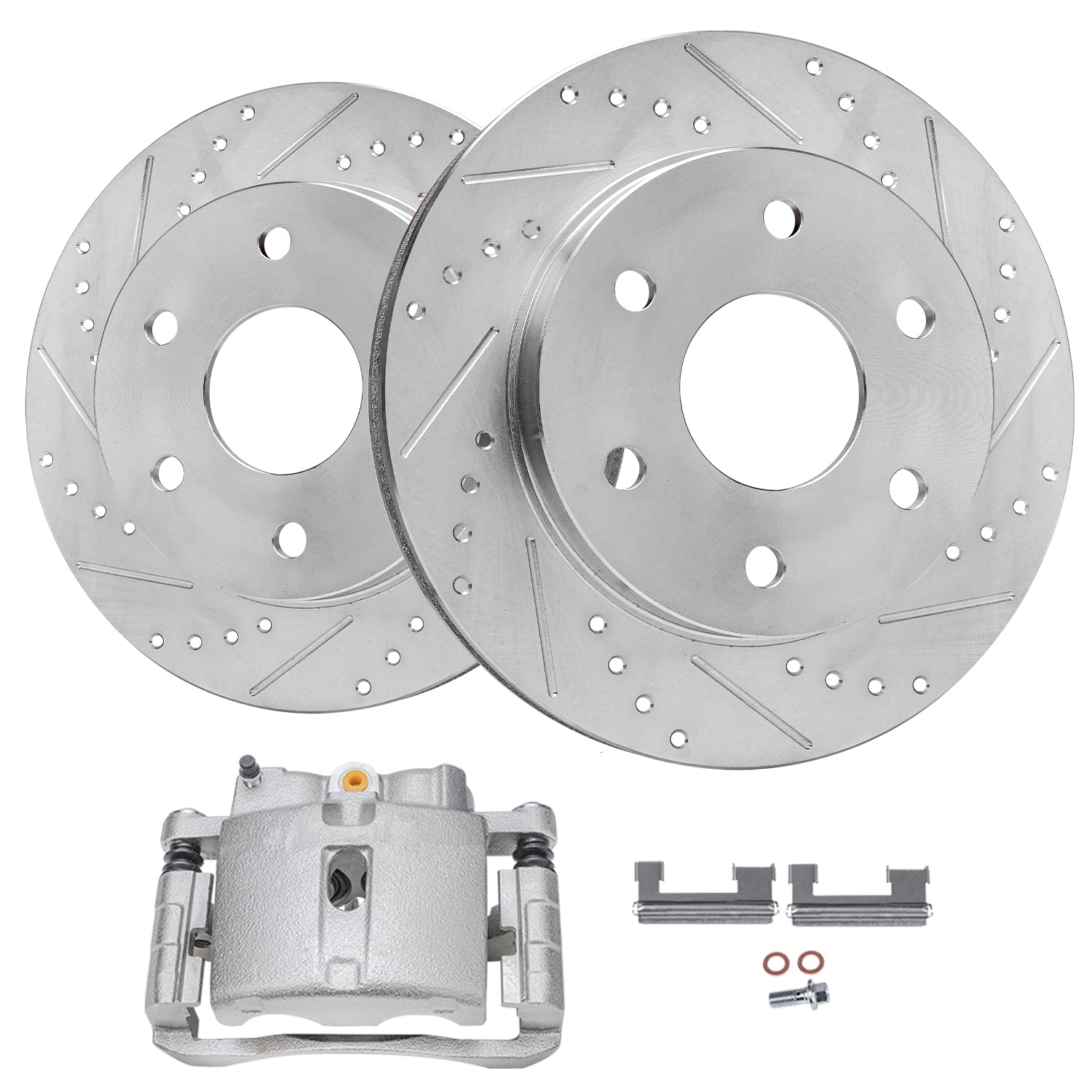 Detroit Axle - Front Brake Kit for Silverado Express Savana Sierra 1500 Chevy Astro GMC Yukon Cadillac Escalade, Drilled & Slott