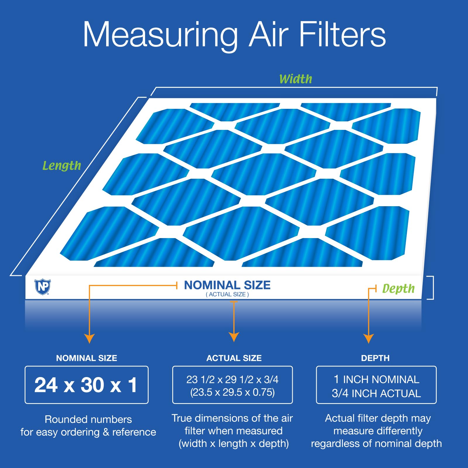 Nordic Pure 24X30X1 23_1/2 X 29_1/2 X 3/4) Pleated Air Filters Merv 7 Plus Carbon 4 Pack