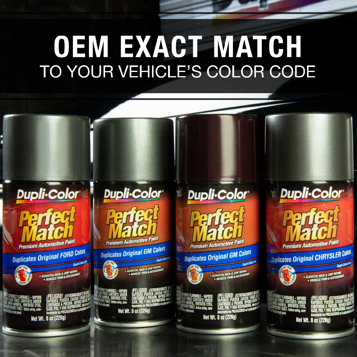 Dupli-Color EBTY16147-6PK Perfect Match Automotive Spray Paint - Toyota Phantom Grey Pearl, 1E3 - 8 oz. Aerosol Can, 6-Pack