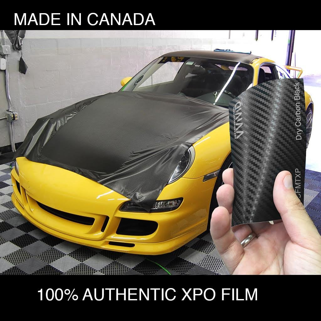 Vvivid Xpo Dry Deep Black 3D Carbon Fiber Vinyl Wrap Roll With Air Release Technology (1.49Ft X 5Ft)