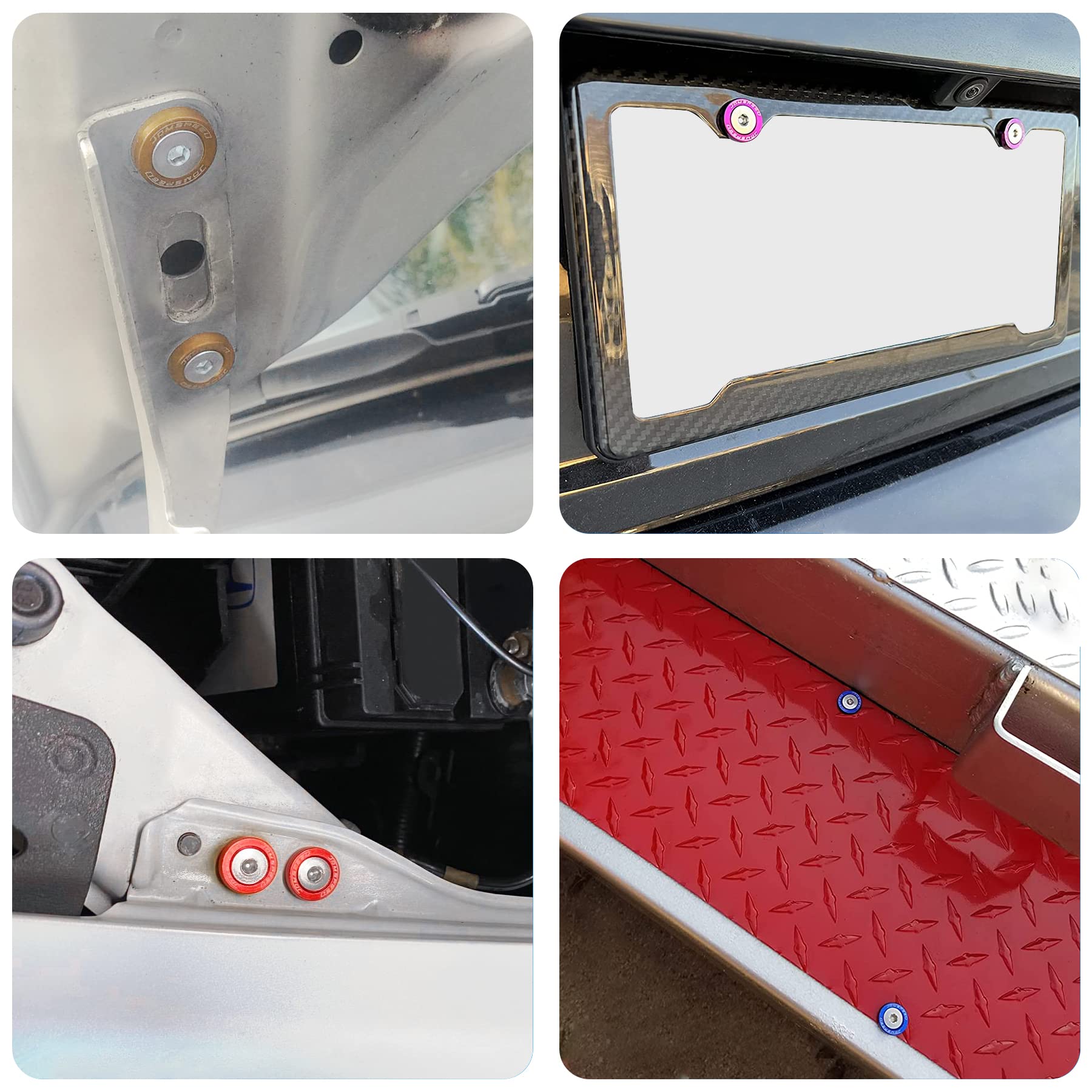 Jdmspeed 20 Pcs Black Cnc Billet Aluminum Fender Washer Engine Bay Dress Up Kit