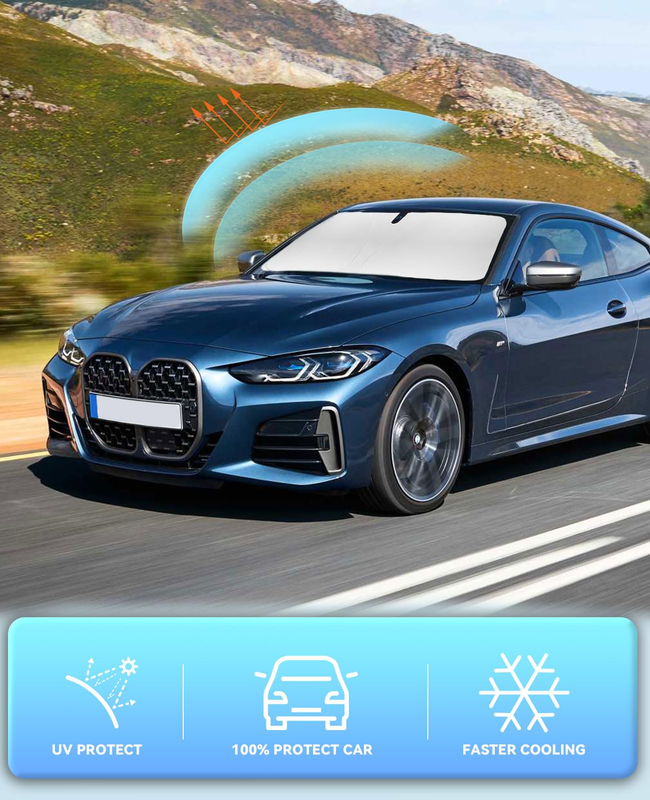 Windshield Sun Shade Sunshade For 2021-2022 2023 2024 2024 Bmw 4 Series And Bmw M4 Accessories Windshield Sun Visor Cover For 4