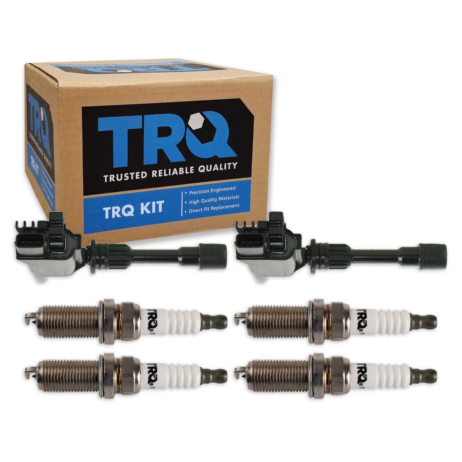 Trq Ignition Kit Ignition Coil Spark Plugs Compatible With 2001-2003 Mazda Protege 2002-2003 Protege5