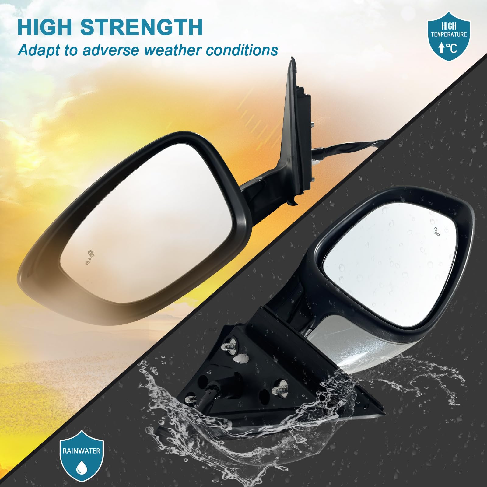 Lqito Left Driver Side Mirror Fits 2018-2022 Honda Accord Lx, Sport With Power Glass, Heated, Blind Spot Detection And Manual Fo