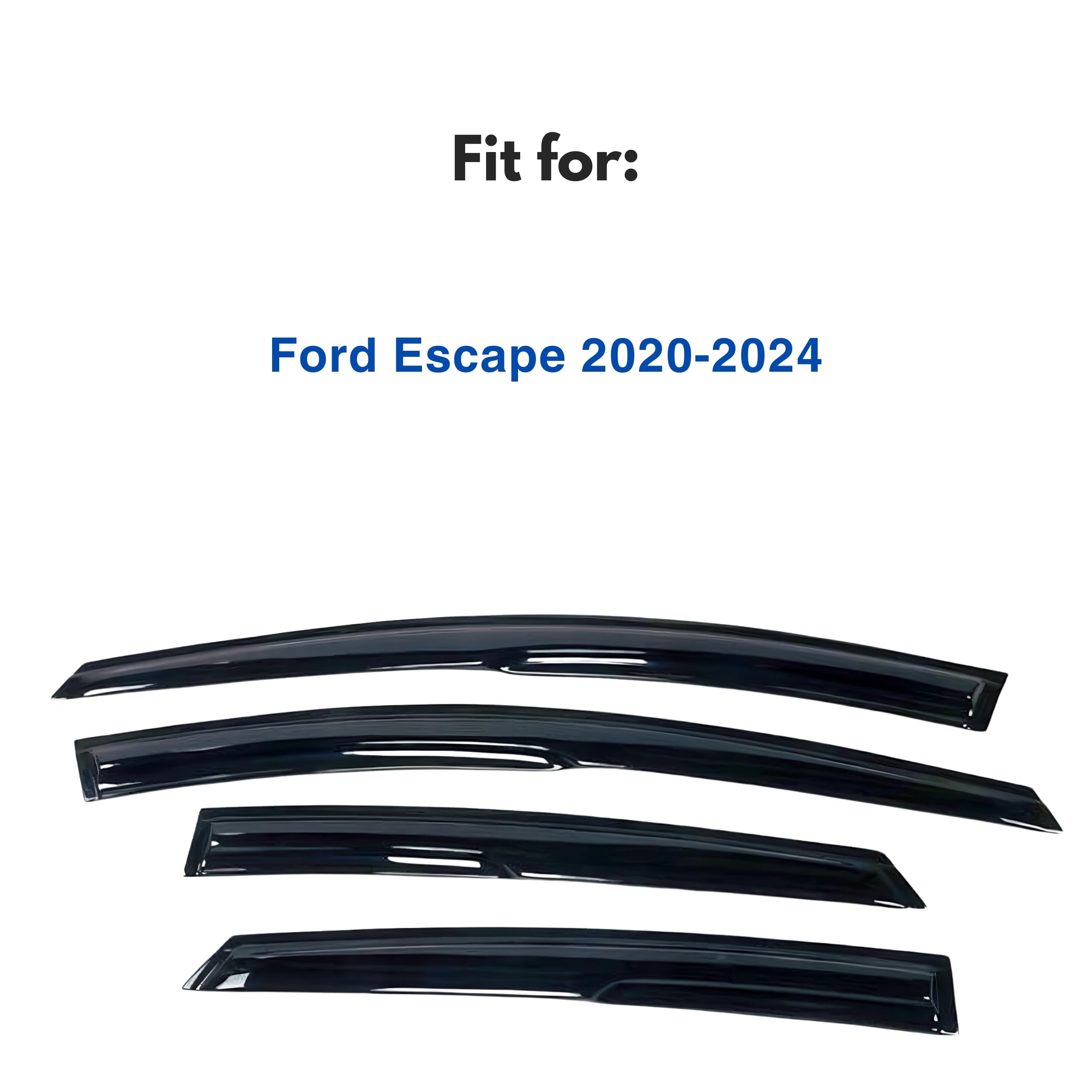 Ig Window Visor For Ford Escape 2020-2025, Rain Guard Tape-On Extra Durable Sun Wind Side Vent Window Deflector Mugen Style, 202