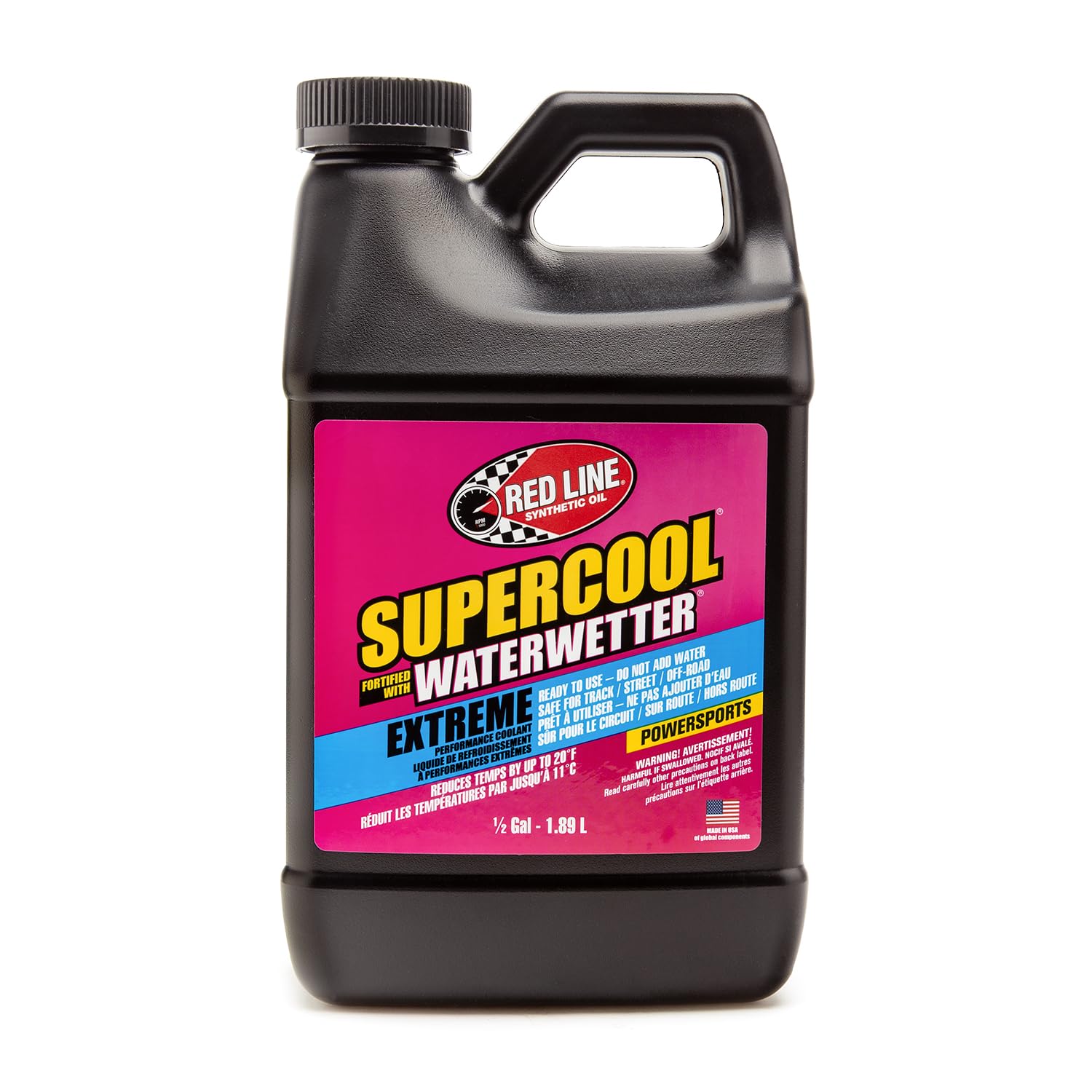 Red Line 80205, Supercool Extreme Powersports Coolant, Safe For Track, Street, Off-Roa - 1/2 Gallon (64 Ounces)