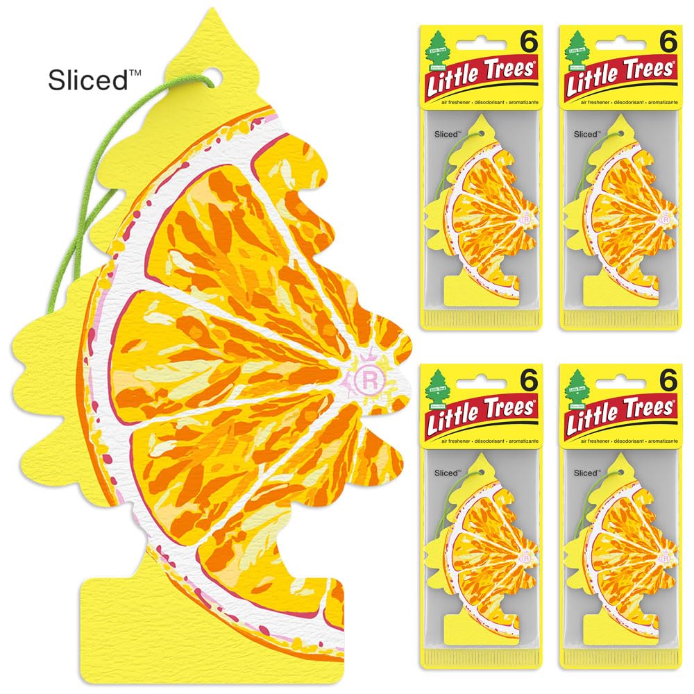 Little Trees Air Fresheners Car Air Freshener. Hanging Tree Provides Long Lasting Scent For Auto Or Home. Sliced, 24 Air Freshen