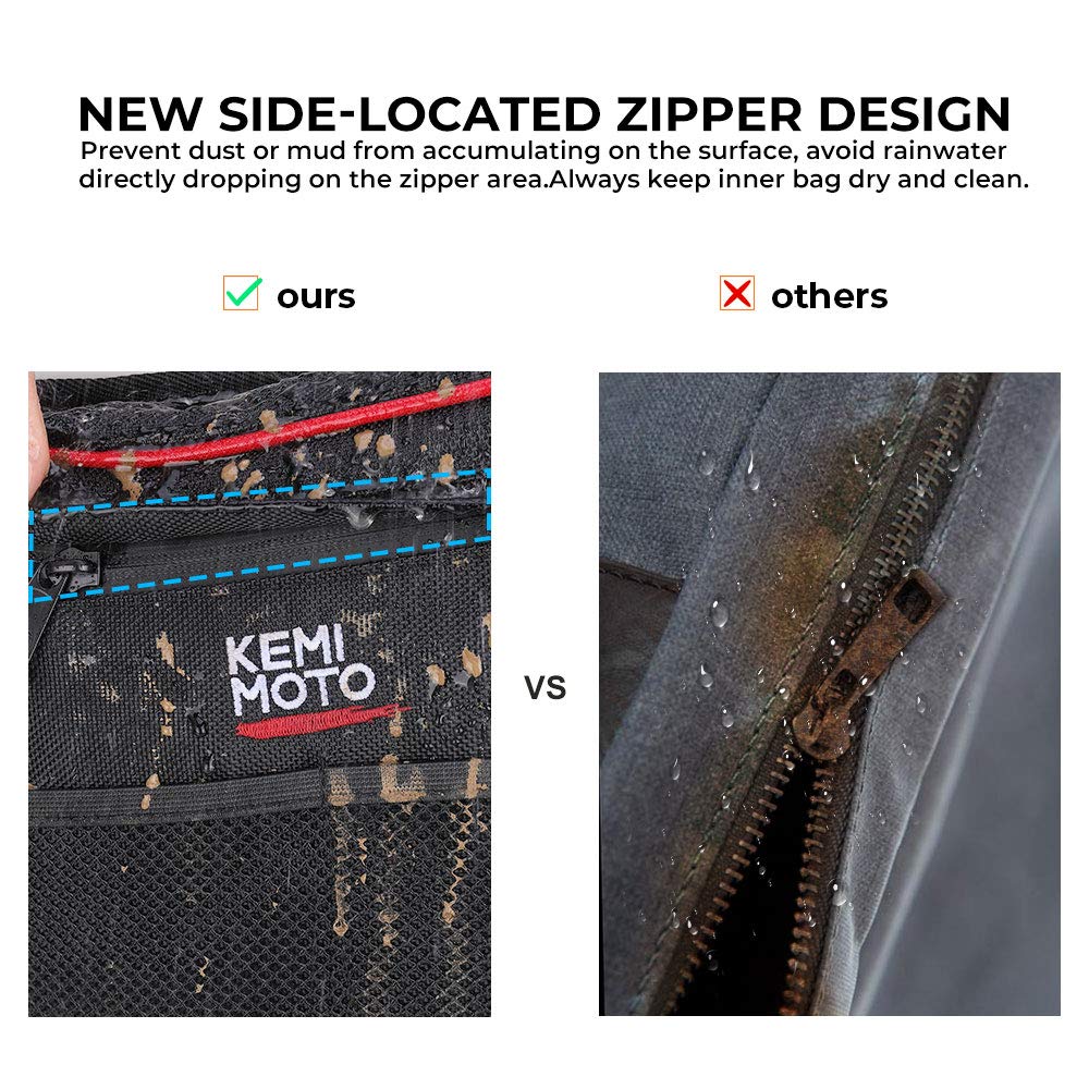 Kemimoto Door Bags Compatible With Rzr, 2023 Upgraded Zipper Storage Bags With Cup Holder And Removable Knee Pad Compatible With