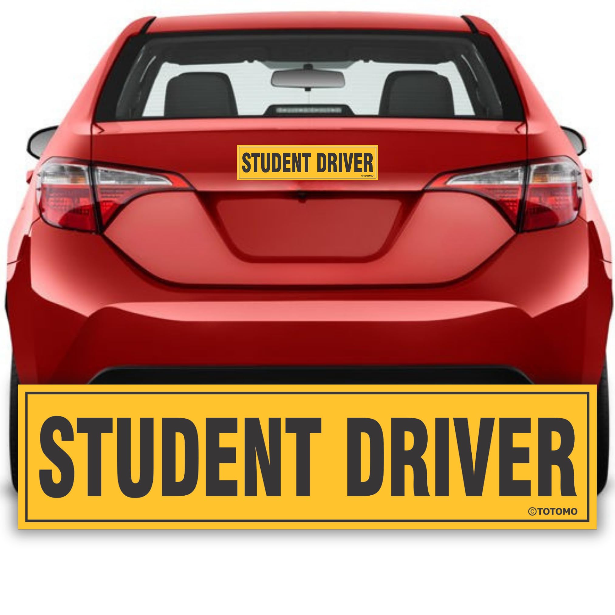 TOTOMO Student Driver Magnet for Car - Large 12''x3'' Magnetic Reflective Vehicle Safety Sign for New Rookie Learner Drivers Rem