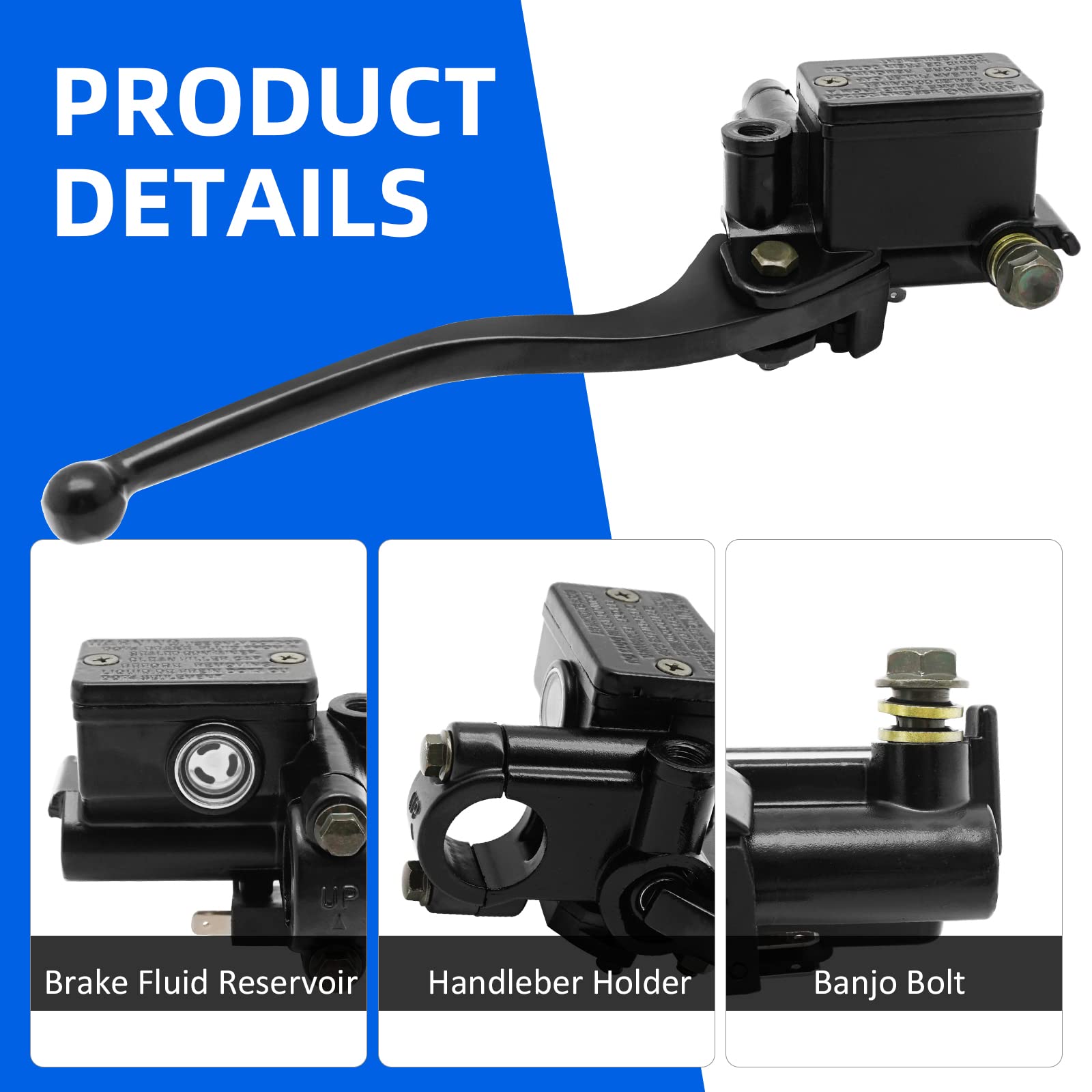 Front Brake Master Cylinder Compatible with Yamaha Banshee 350 Big Bear 350 400 Grizzly 400 600 Kodiak 400 Warrior 350 Wolverine