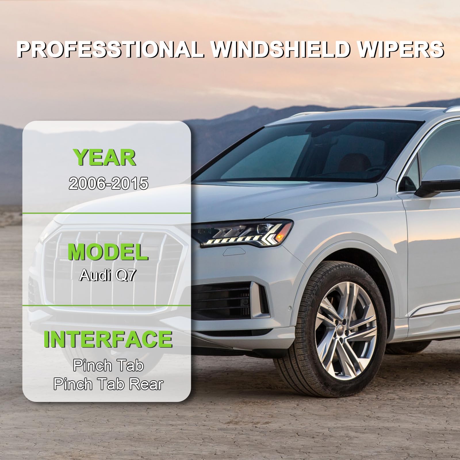 Parrati High Performance Premium All-Season Automotive Windshield Wipers With Rear Wiper Blades Replacement For 2006-2015 Audi Q