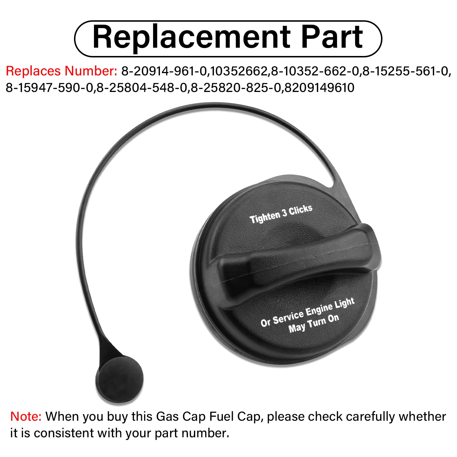 Gas Cap Replacement 8209149610 for for Isuzu 2004-2009 2012-2019 NPR NPR-HD