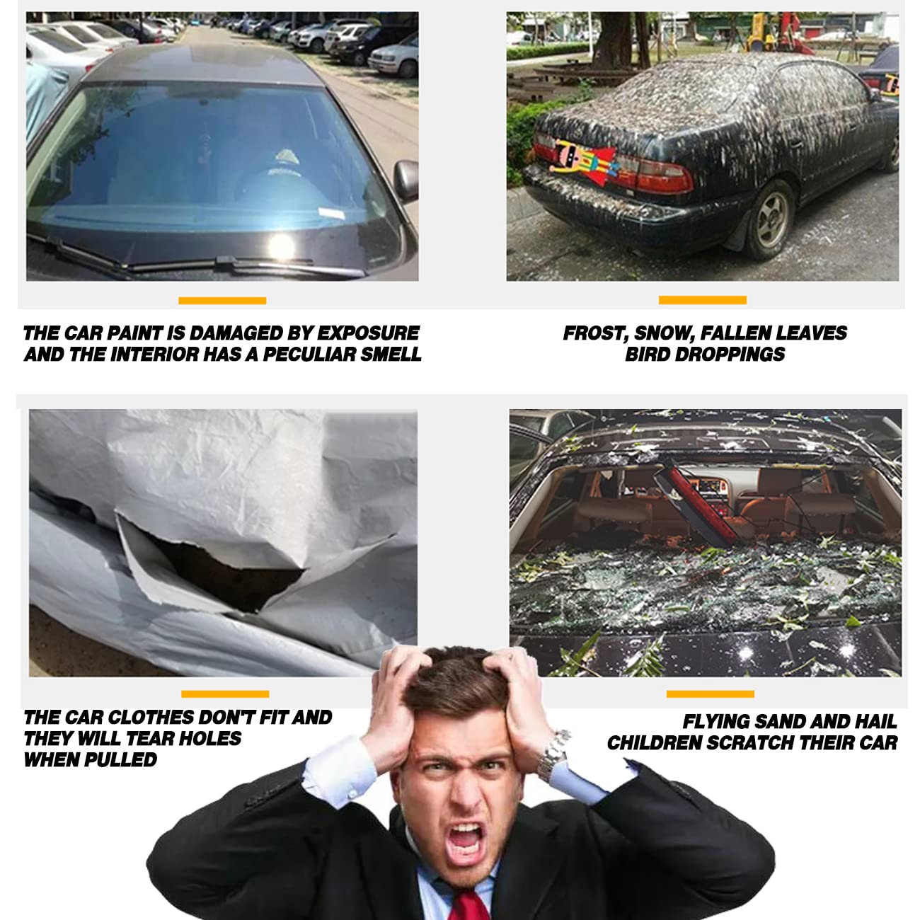 Tucarest 6 Layers Full Car Cover For Suv- Waterproof, Insulated, Anti-Uv, Snow-Proof, Hail-Resistant, Anti-Wind, All-Weather, Th