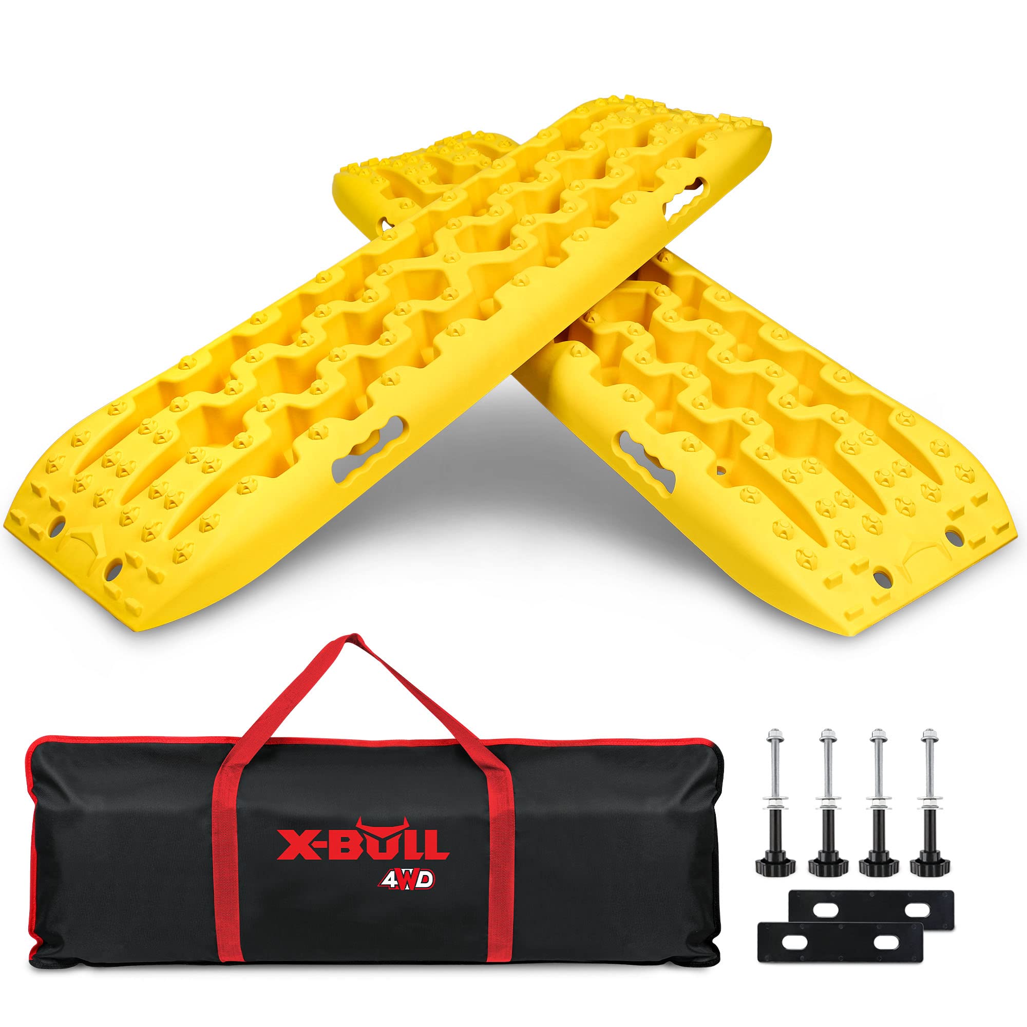 X-BULL New Recovery Traction Tracks Sand Mud Snow Track Tire Ladder 4WD (Yellow, 3gen)