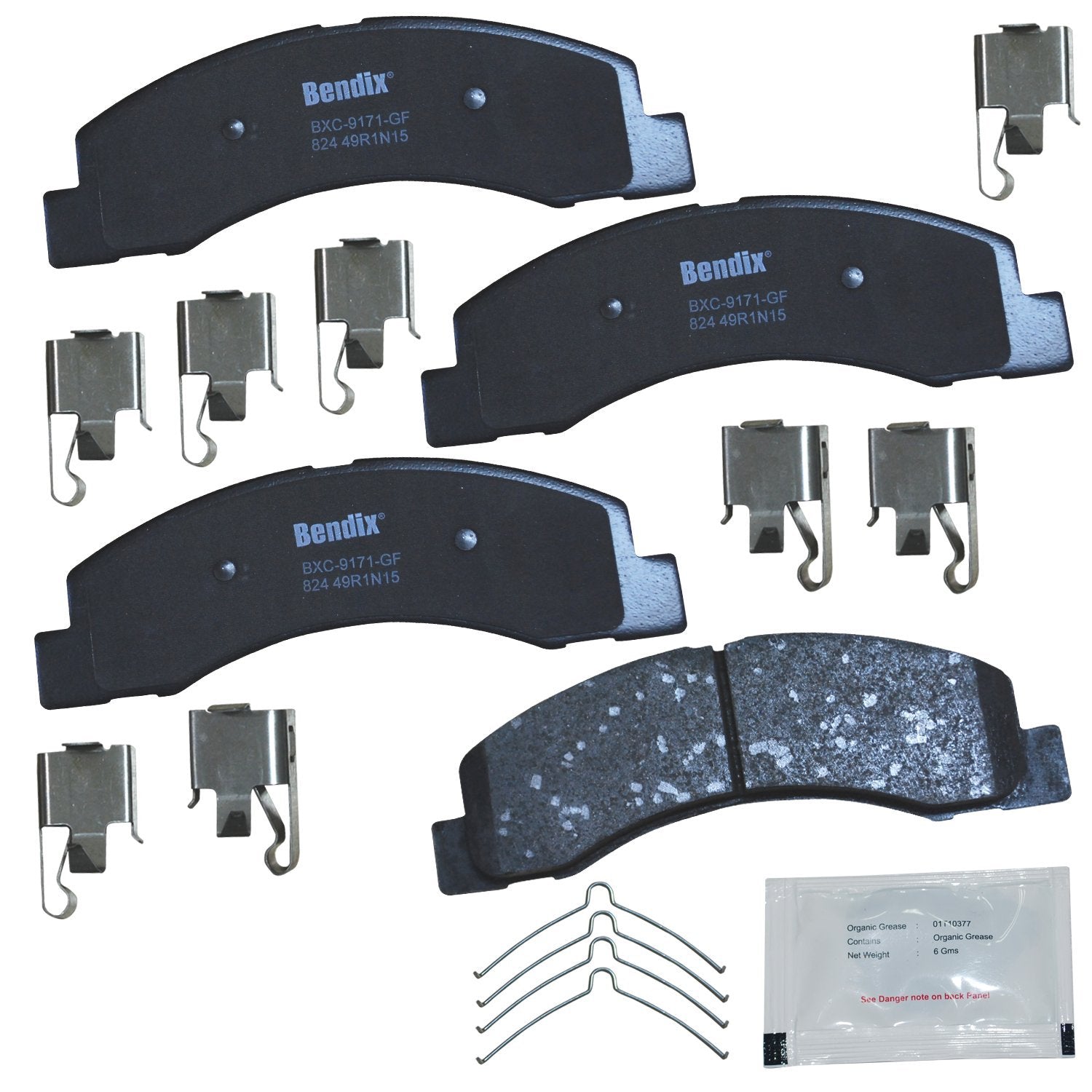 Bendix Priority1 Cfc824 Ceramic Front Brake Pads For Ford Excursion 2005-2000, F-250 2008, F-250 Super Duty 2004-1999, F-350 200