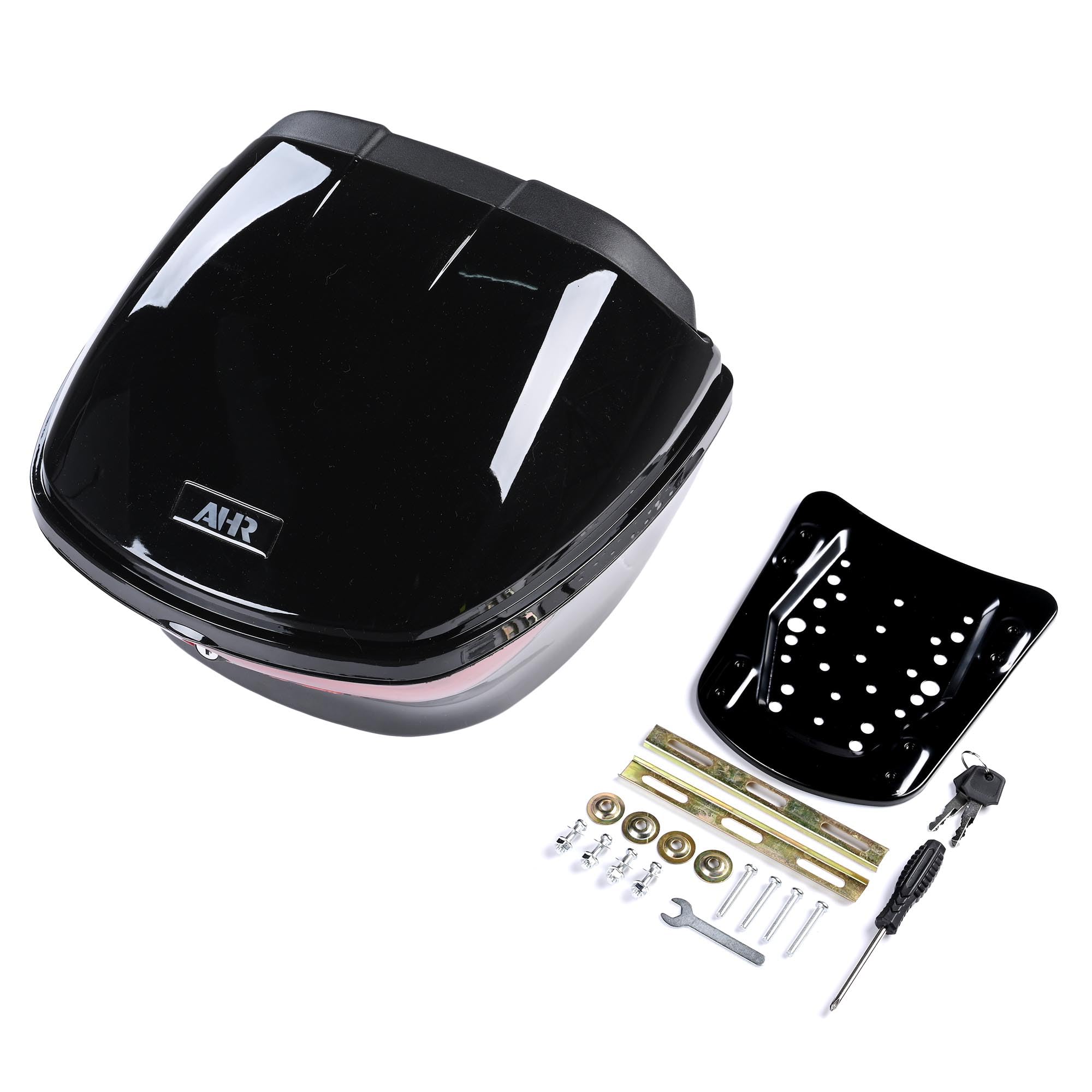 Ahr 33L Motorcycle Top Case Universal Tour Tail Box Scooter Trunk Storage With Lock