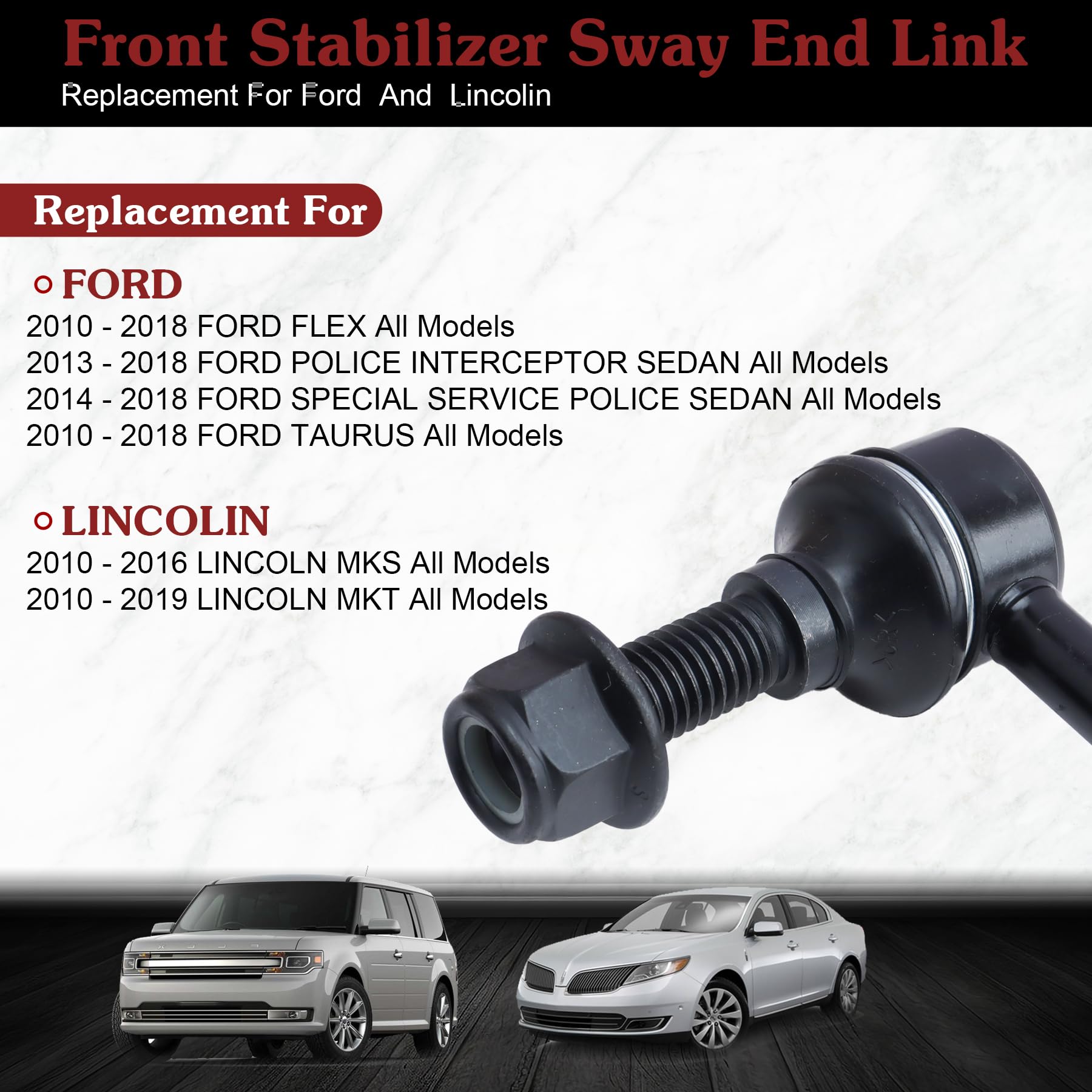 Stiueoav K750388 K750389 Sway Bar Link - Front Stabilizer End Link Compatible With 2010-2017 Ford Flex?2010-2017 Ford Taurus?201