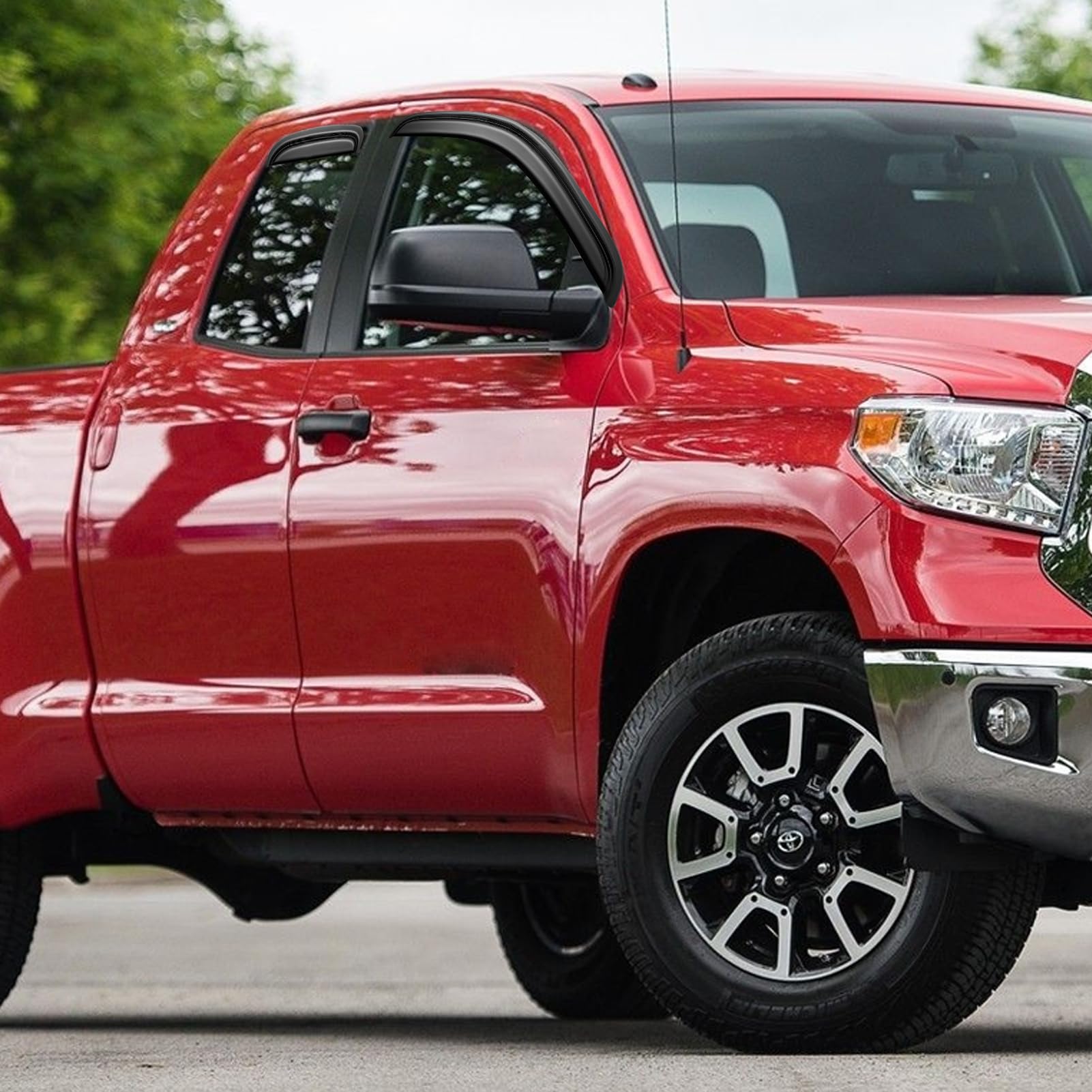 Cxdar Window Rain Guards Visors Shield For 2007-2021 Toyota Tundra Double Cab, Out-Channel Window Vent Wind Shades Deflectors Fo