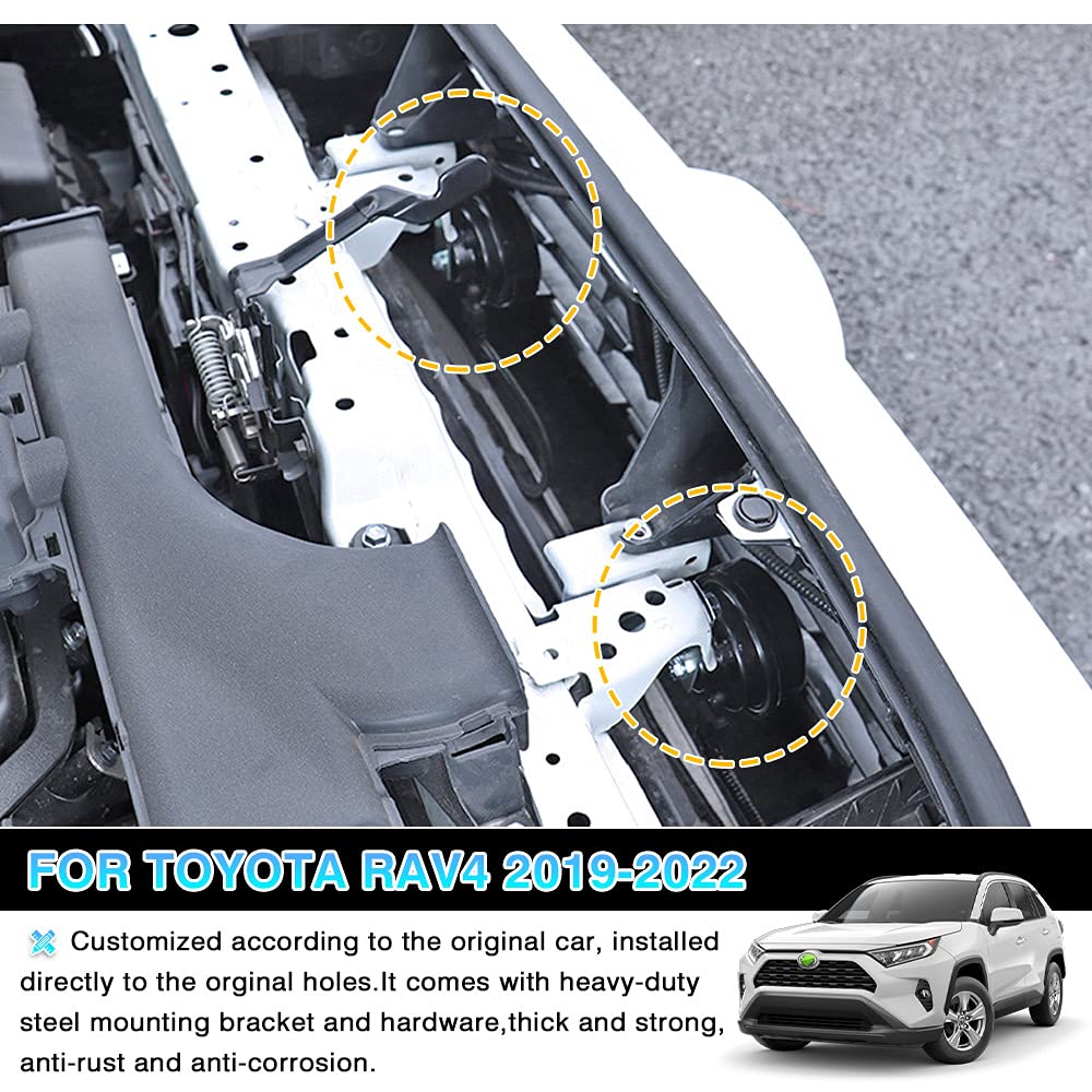 Autorder Car Horn Kit For Toyota Rav4 2025 2024 2023 2022 2021 2020 2019 Accessories 12V Snail Horn Waterproof High Low Tone Car Trumpet Replacement (Black)
