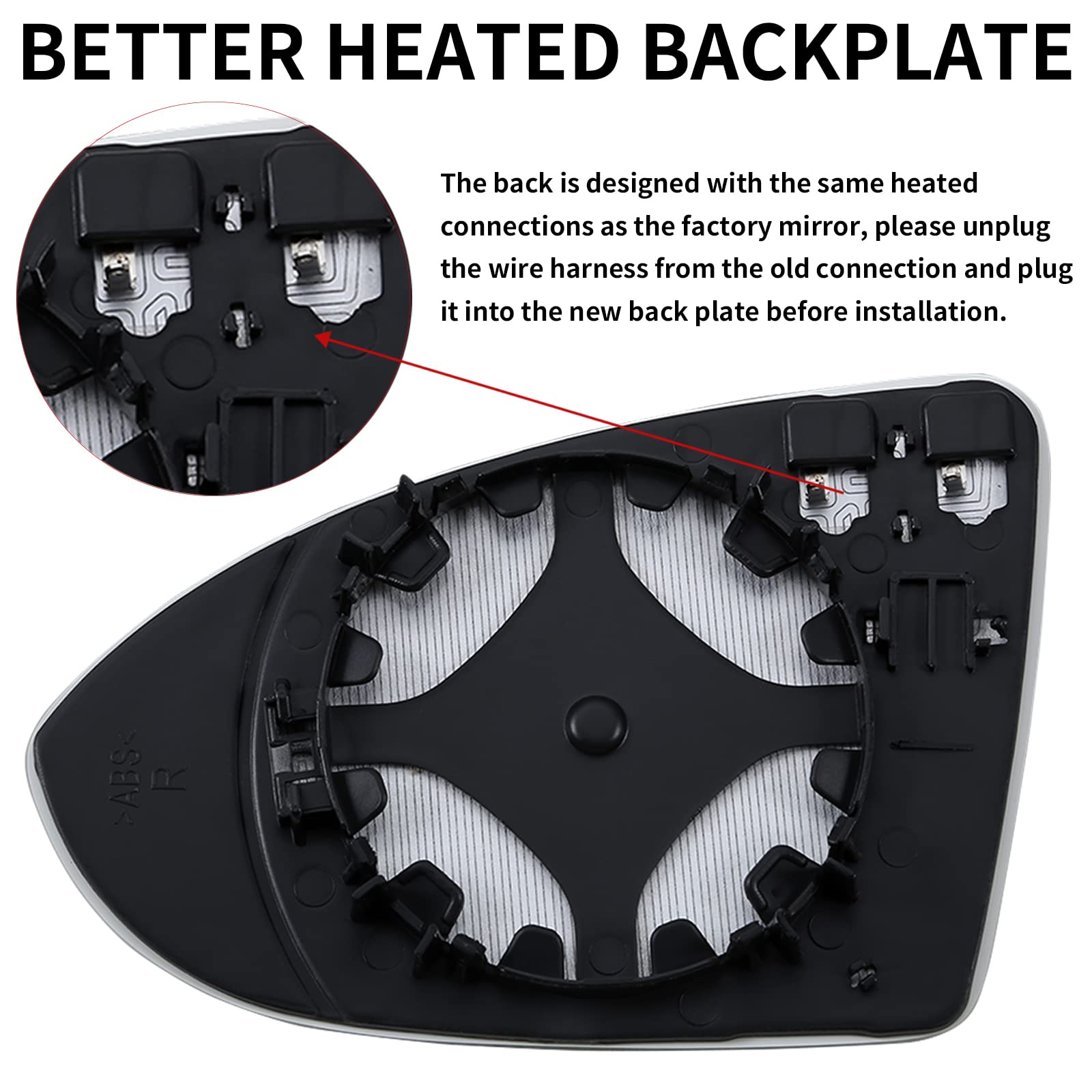 LOIYLLEN Passenger Side Mirror Replacement for Volkswagen VW Golf MK7, 2015-2021 Golf Golf GTI, 2015-2019 Golf R Golf SportWagen