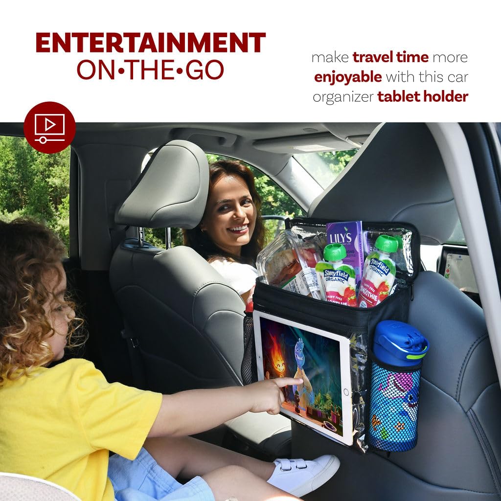 lebogner Insulated Car Seat Back Organizer + iPad And Tablet Holder, Auto Driver Or Passenger Accessories Organizer, Vehicle Fro
