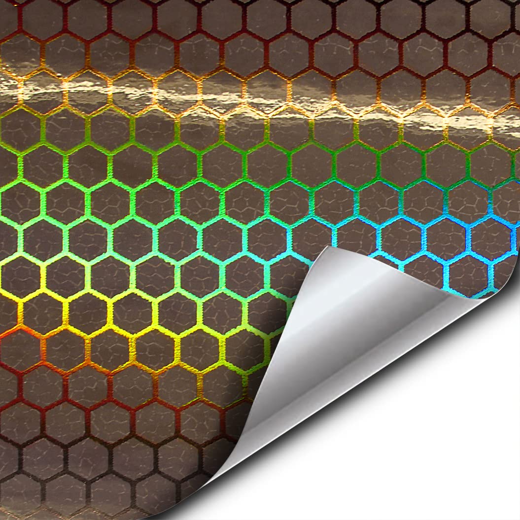 Vvivid Bio Hex+ Air-Tint Headlight Vinyl Roll (17.9'' X 60'', Smoke Micro Pattern)