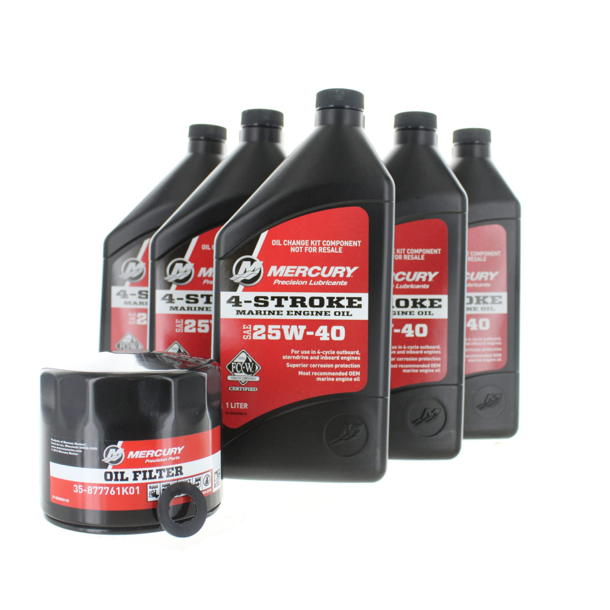 Mercury 25W-40 Oil Change And Filter Kit 75-90-115Hp Four Stroke Outboard 8M0081917