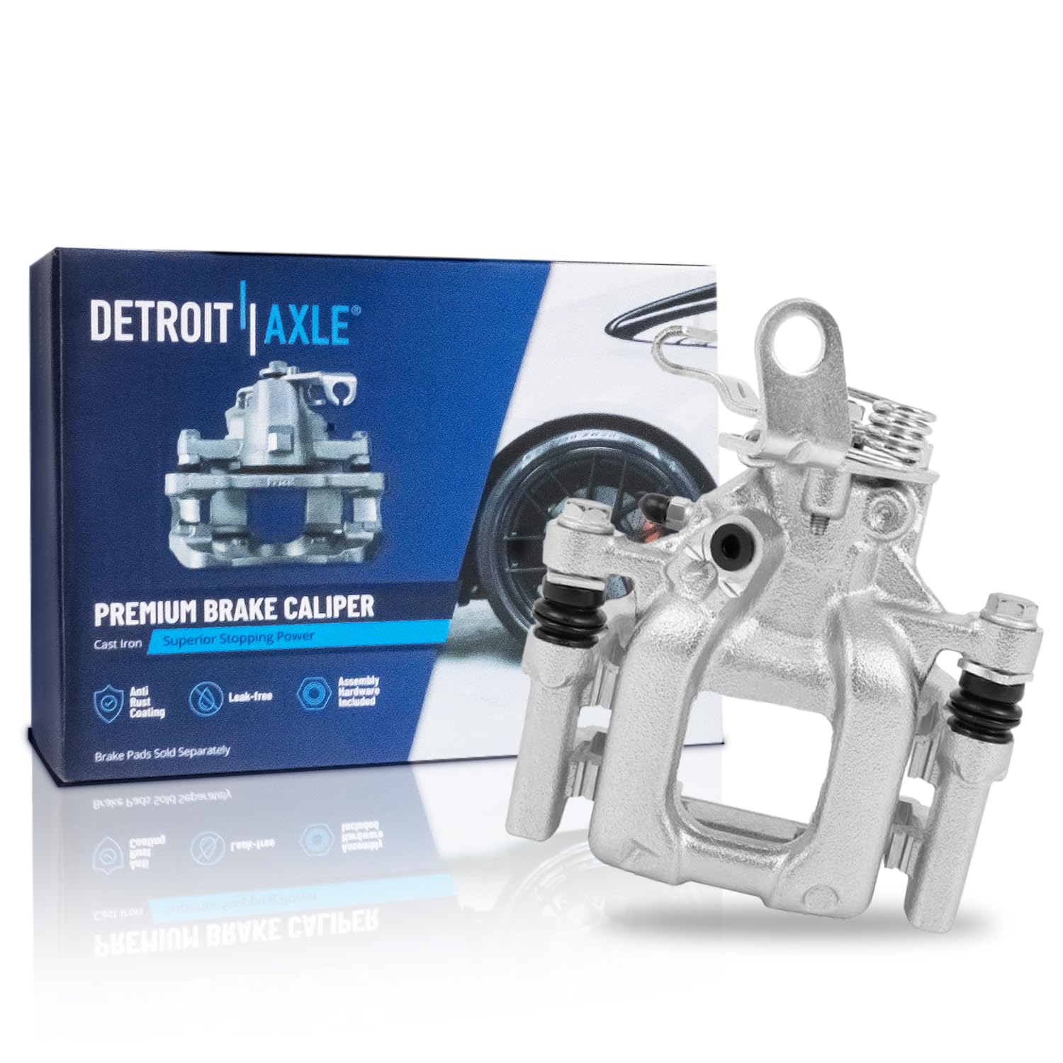 Detroit Axle - Rear Right Brake Caliper for Volkswagen Jetta Golf Passat Eos GTI Beetle A3 Quattro Passenger Side Disc Brake Cal