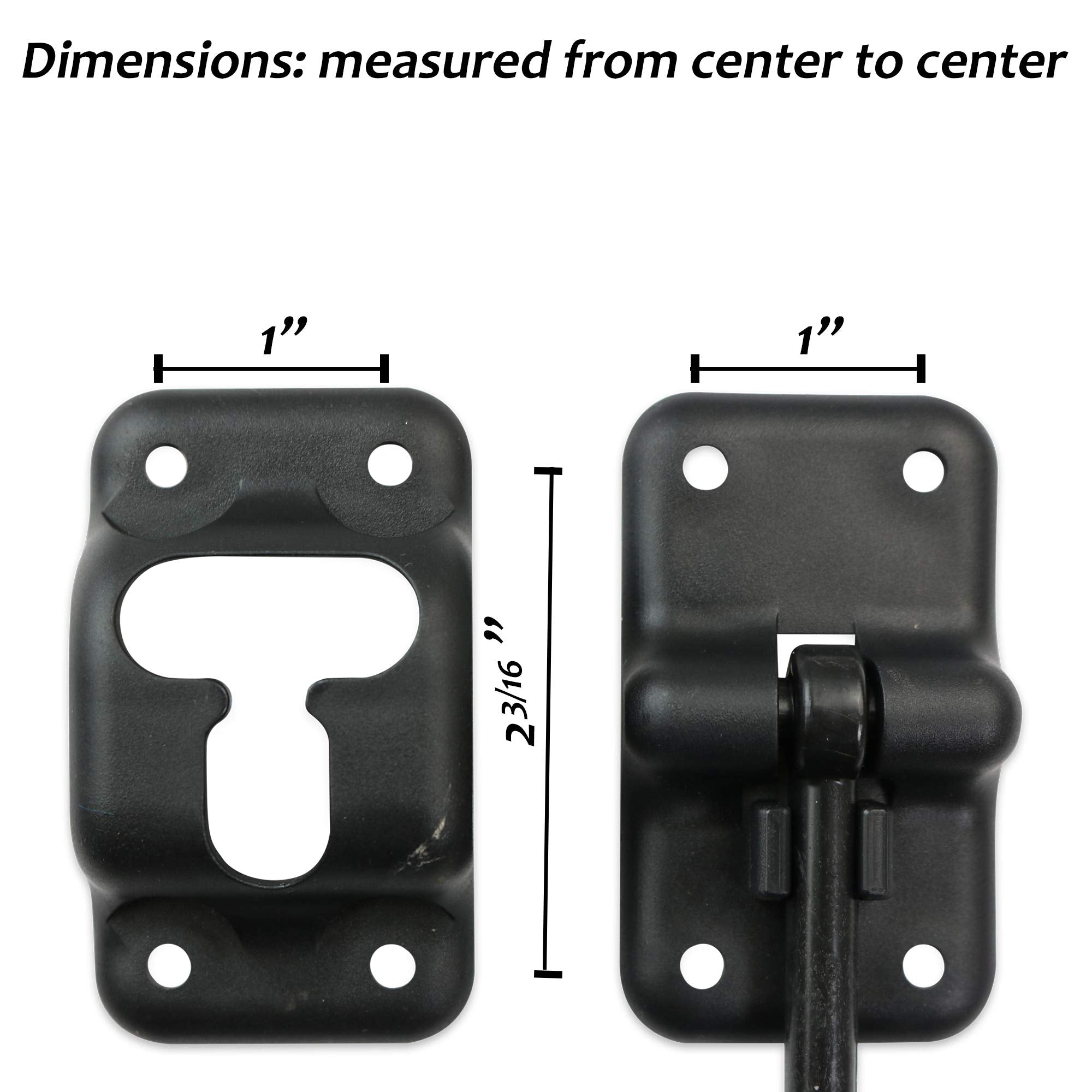 Leisure Coachworks 4-Pack Black RV T-Style Door Holder Catch 4 for Latch Holder Camper Trailer Cargo Hatch (Black, 4 4-Pack)
