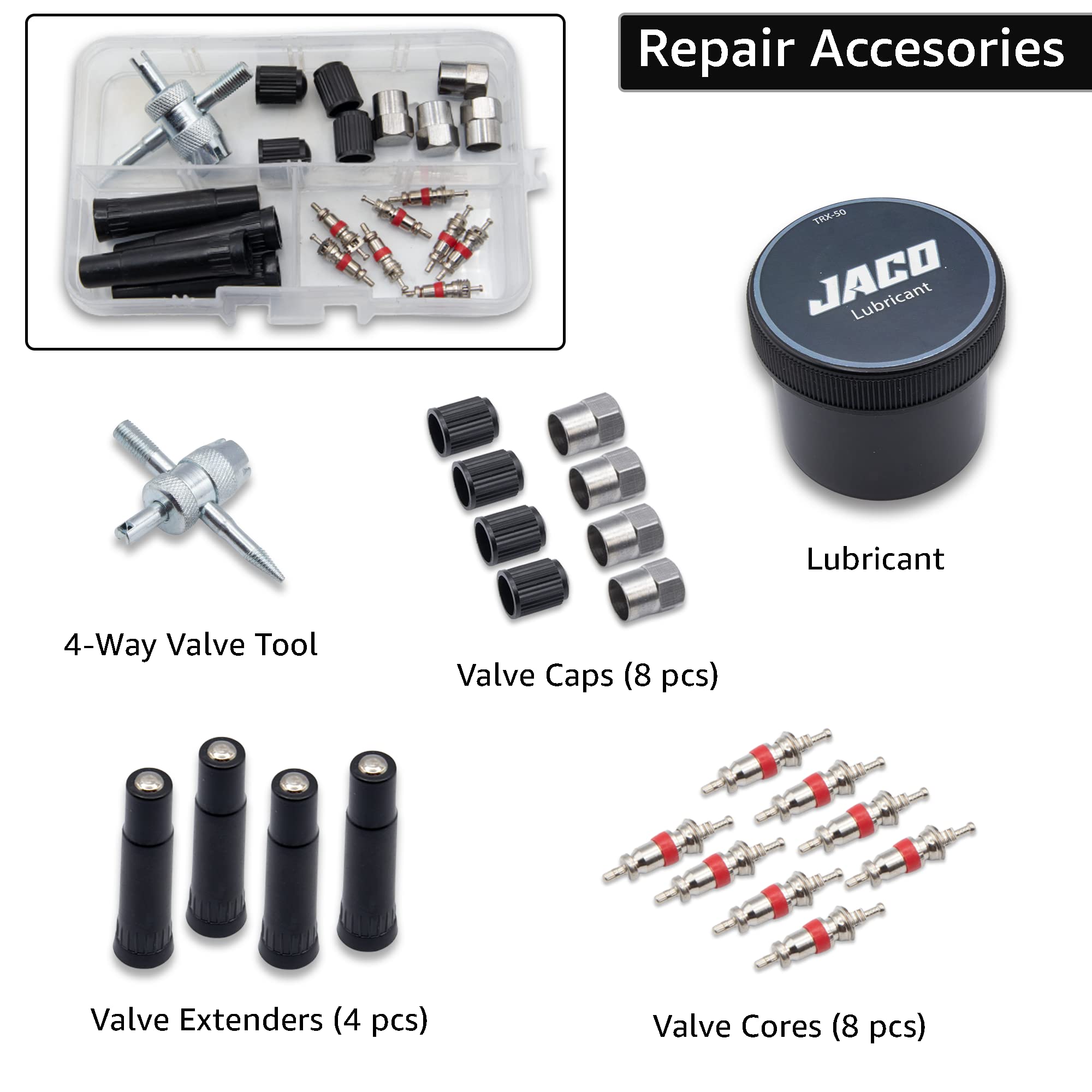 Jaco Trx-50 Heavy Duty Tire Repair Kit | Universal Tire Plug Kit