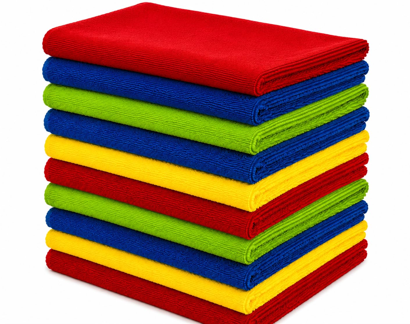 Fabrivosoft Microfiber Cleaning Cloth, 320 GSM, 40x40 cm  8 Pcs Set for Kitchen, Glass, Cars, Bikes. Superb Absorbent and lint 