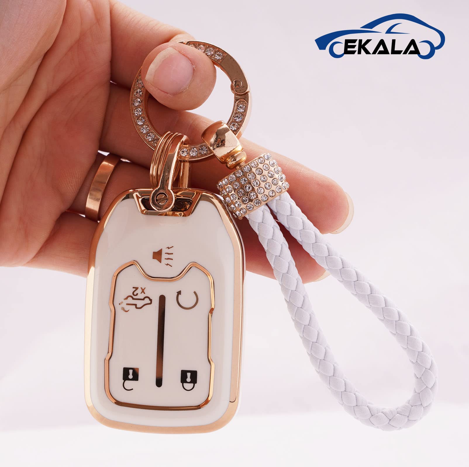 Ekala For Chevy Gmc Key Fob Cover With Keychain Lanyard, 5 Buttons Soft Tpu Keys Shells Compatible With 2019 2020 2021 2022 2023 Chevy Silverado Tahoe Suburban Gmc Sierra Acadia Terrain(Gmcc-5)