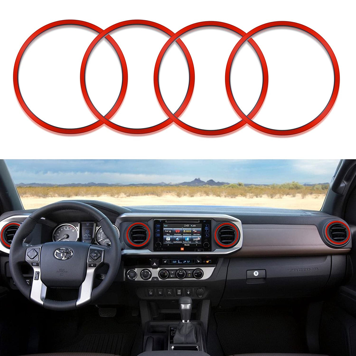 For 2023 Tacoma A/C Vent Ring Inner Cover Air Conditioning Outlet Trim Decoration Accessories Compatible With Toyota Tacoma 2016