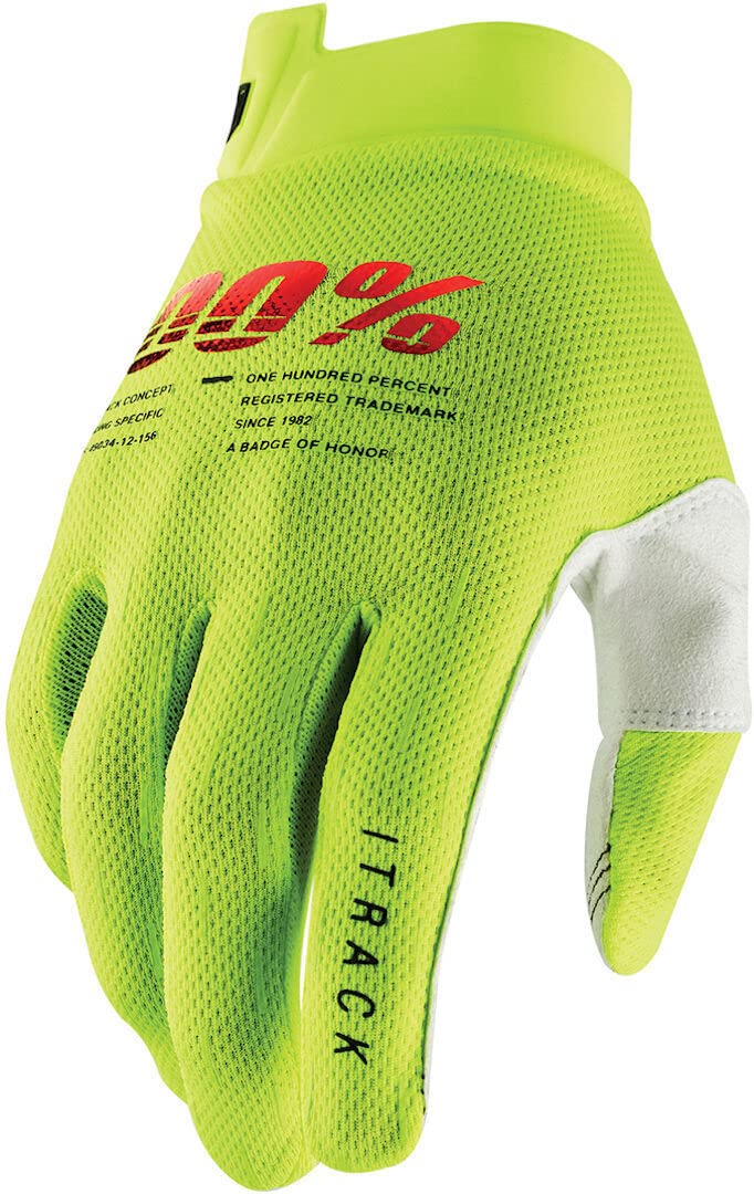 100% Itrack Youth Ultralight Motocross Gloves - Lightweight Mx Dirt Bike & Powersport Racing Protective Gear For Children