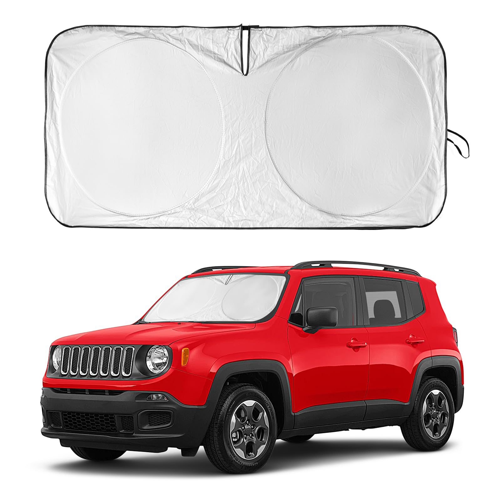 Insauto For Jeep Patriot Windshield Sun Shade For Jeep Renegade Suv 2015-2024 2025, Front Foldable Sunshade For 2017 Jeep Patrio