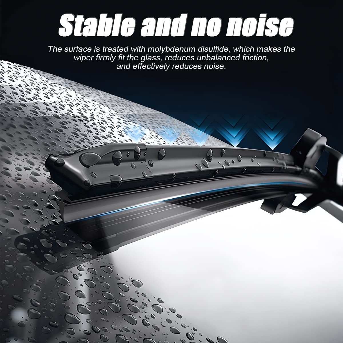 AUKEPO 22 Adjustable Windshield Wiper Blades Refills - Frameless Silicone Strips for Most Vehicles - Universal Auto Accessories