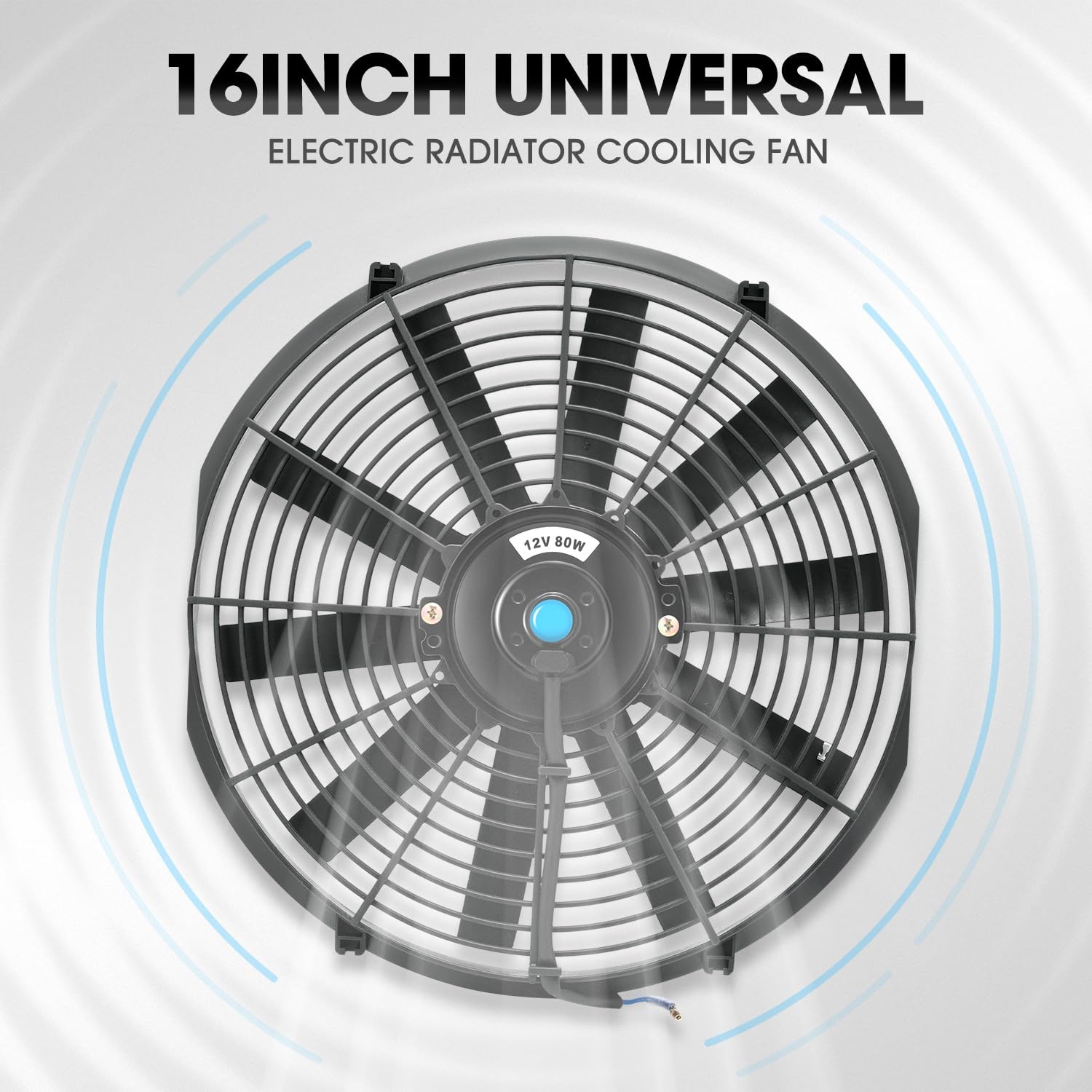 Dna Motoring 16 Inch High Performace Electric Cooling Slim Radiator Fan With Mount Kit, Black, Raf-16+Fmk