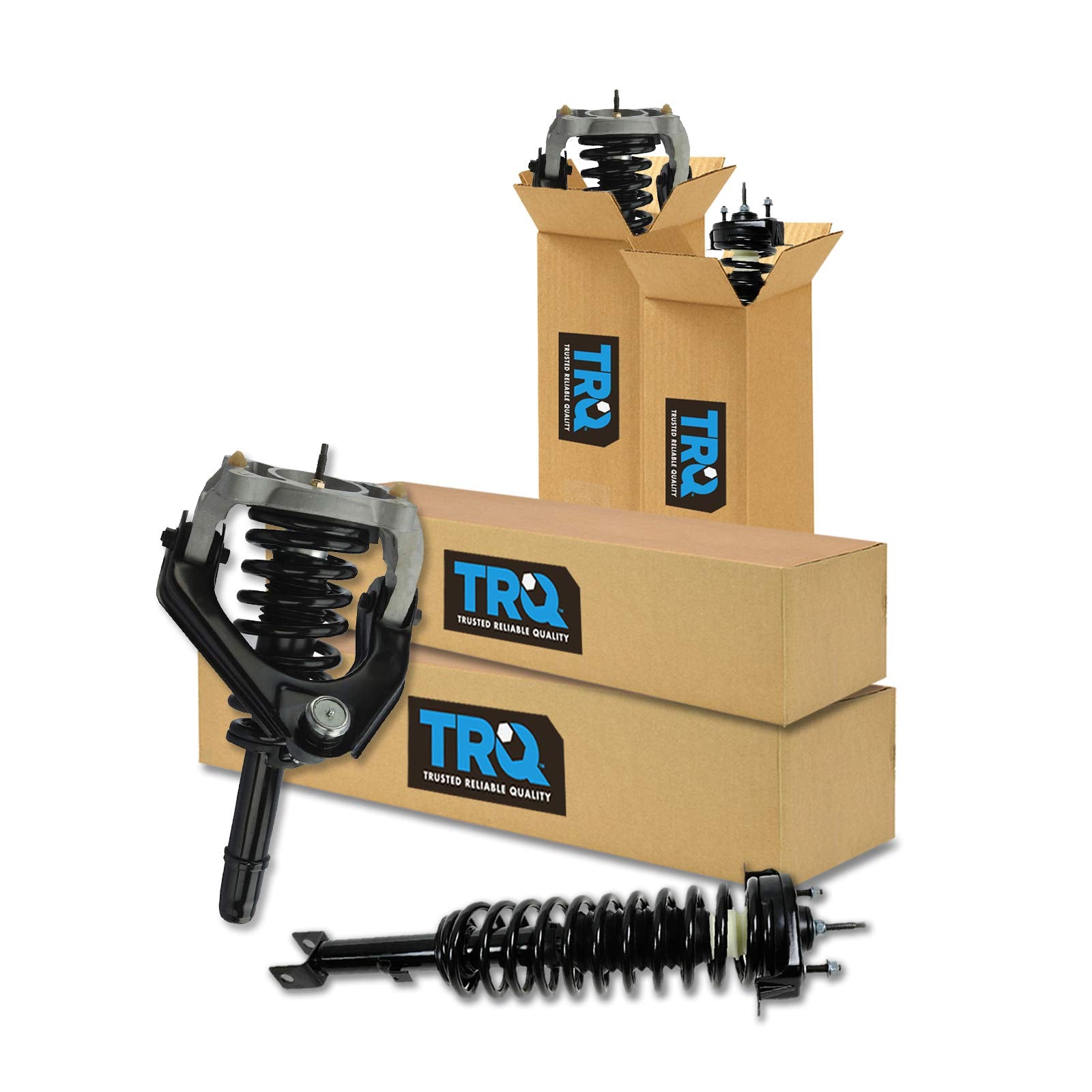 Trq Front And Rear Strut & Coil Spring Assembly Set Driver & Passenger Sides Compatible With 01-06 Chrysler Sebring Dodge Stratu