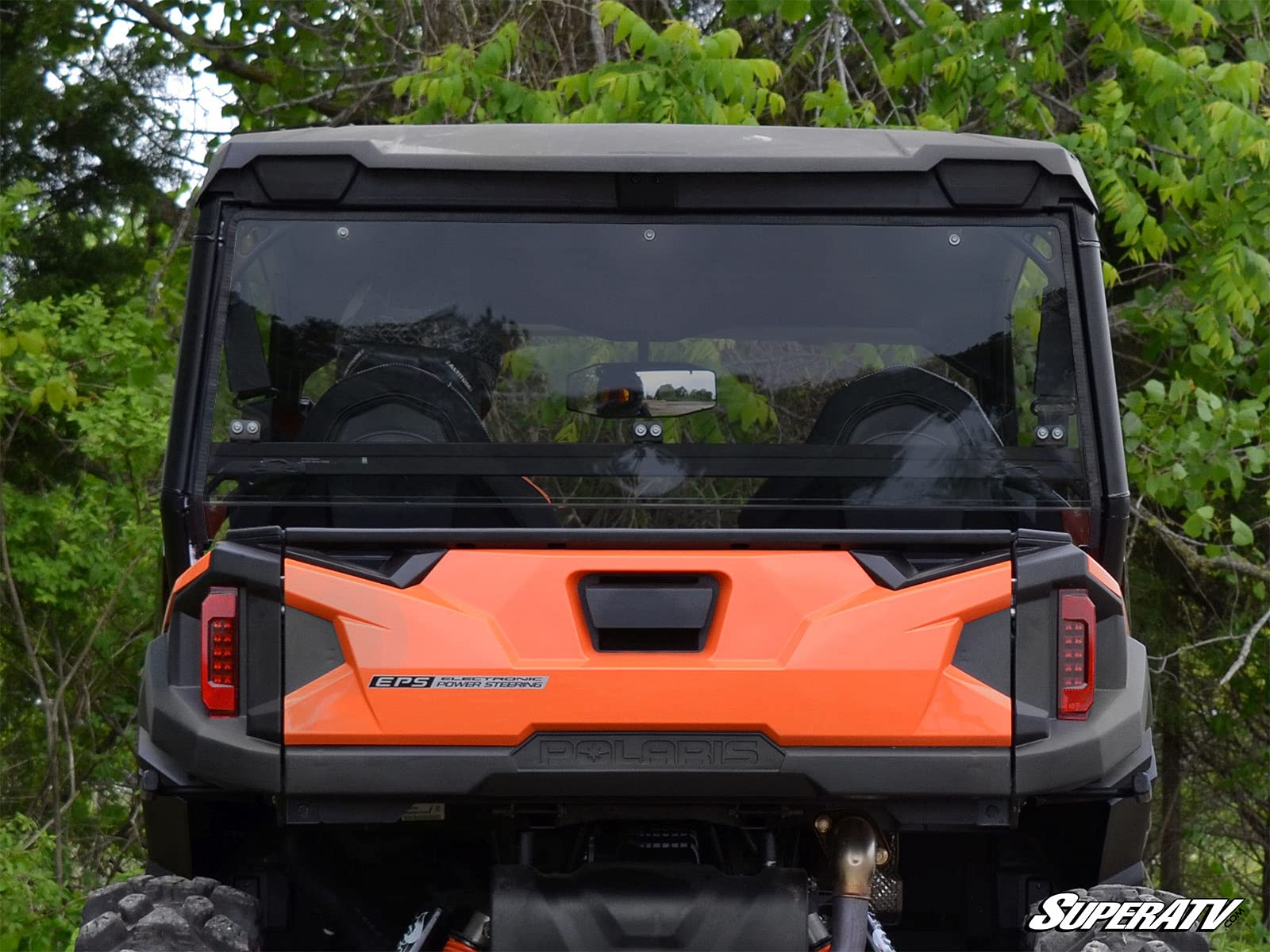Superatv Heavy-Duty Rear Windshield For 2016+ Polaris General 1000 / 2017+ General 4 / 2020+ Xp 1000 / Xp 4 1000 | 1/4'' Thick L
