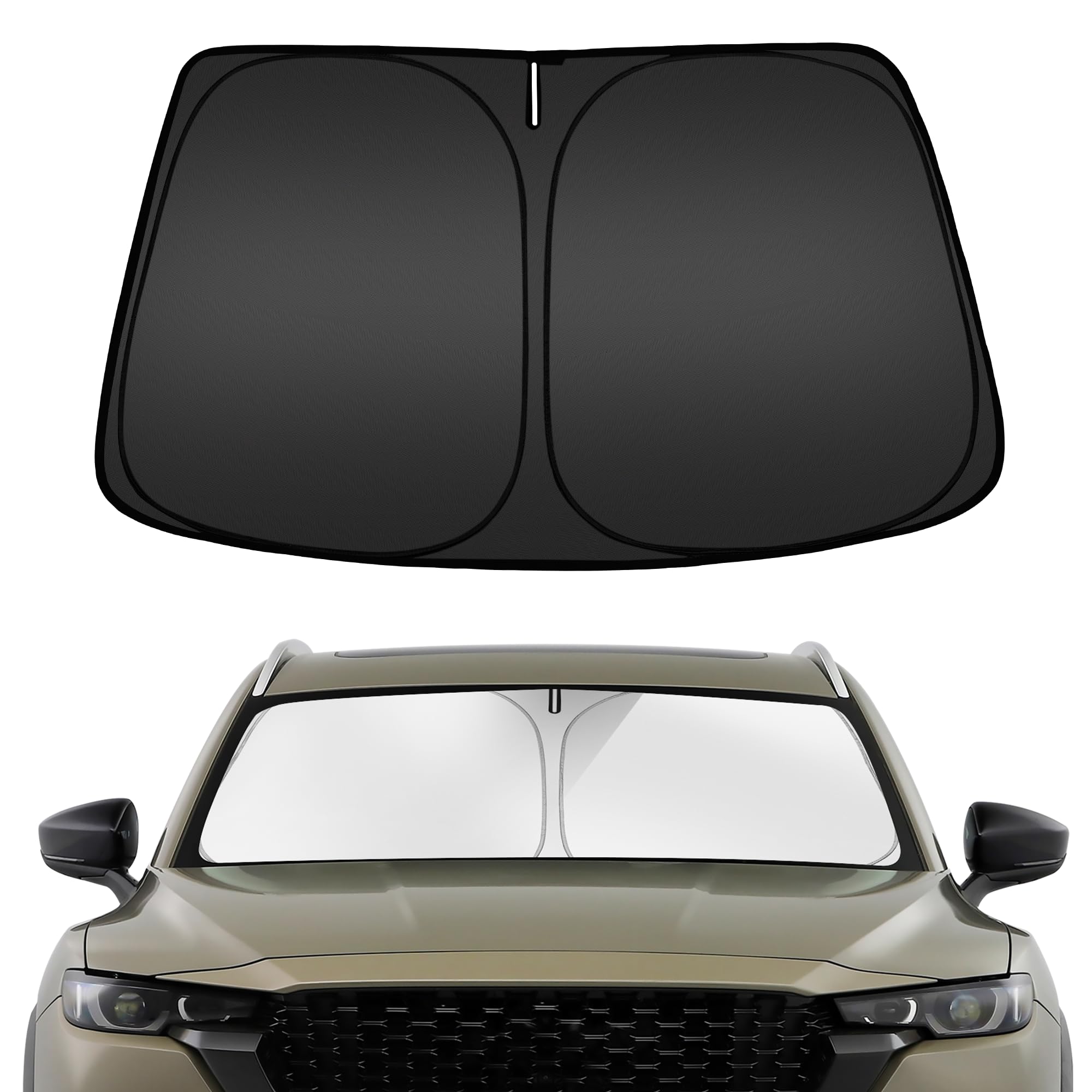 Arismotor Windshield Sun Shade For Mazda Cx-50 2023-2025, Custom Fit Foldable Front Window Sunshade Sun Visor Protector, Block U
