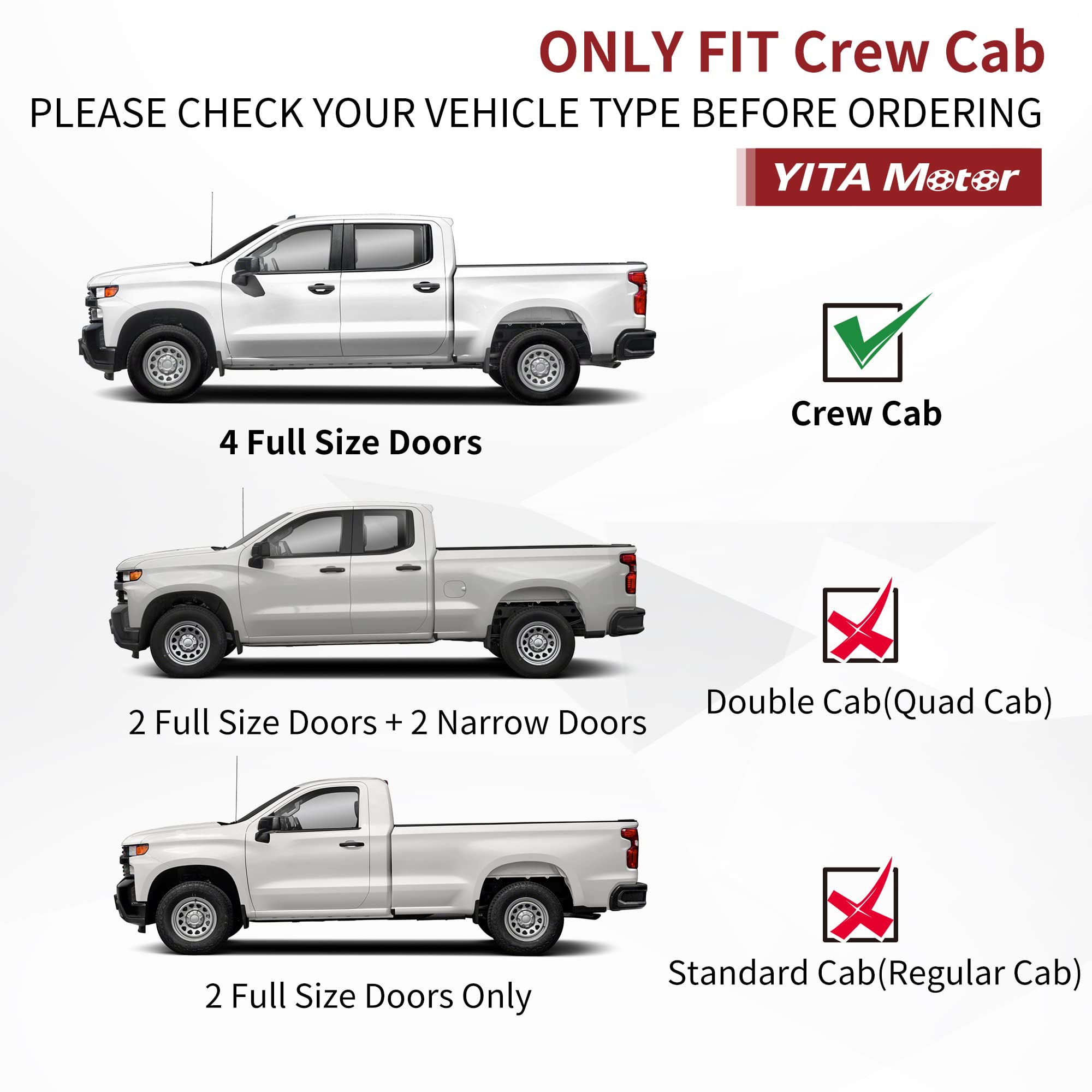 Yitamotor Drop Running Boards Compatible With Chevy Silverado/Gmc Sierra 2019-2025 1500 Crew Cab, 2020-2025 Silverado/Sierra 250