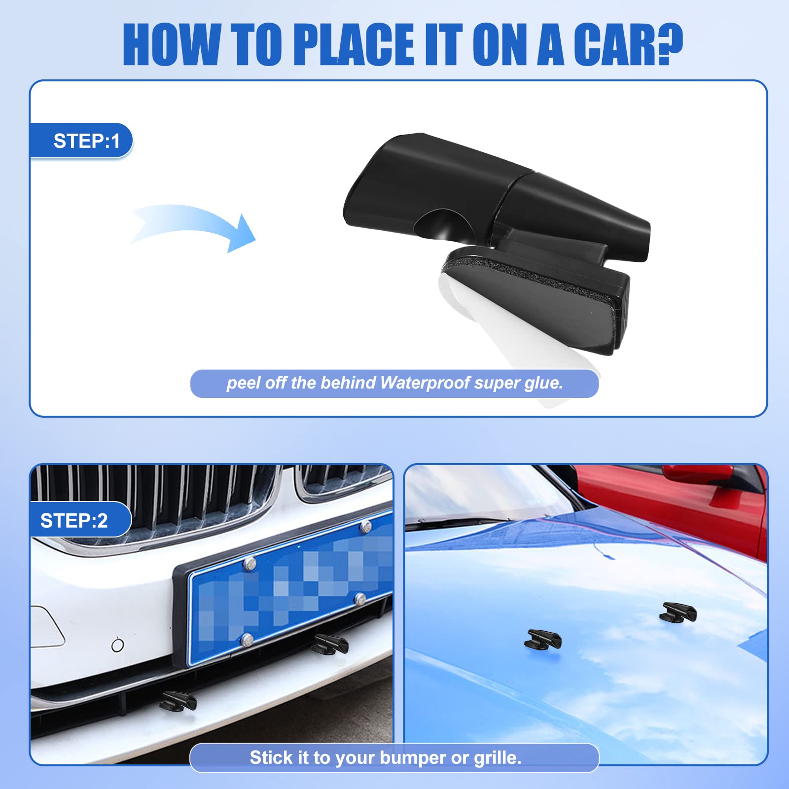 Frienda 10 Pieces Deer Whistle Save A Deer Whistles Avoids Collisions, Deer Whistles For Car Deer Warning Devices Animal Alert For Cars And Motorcycles (Black, Stylish Style)