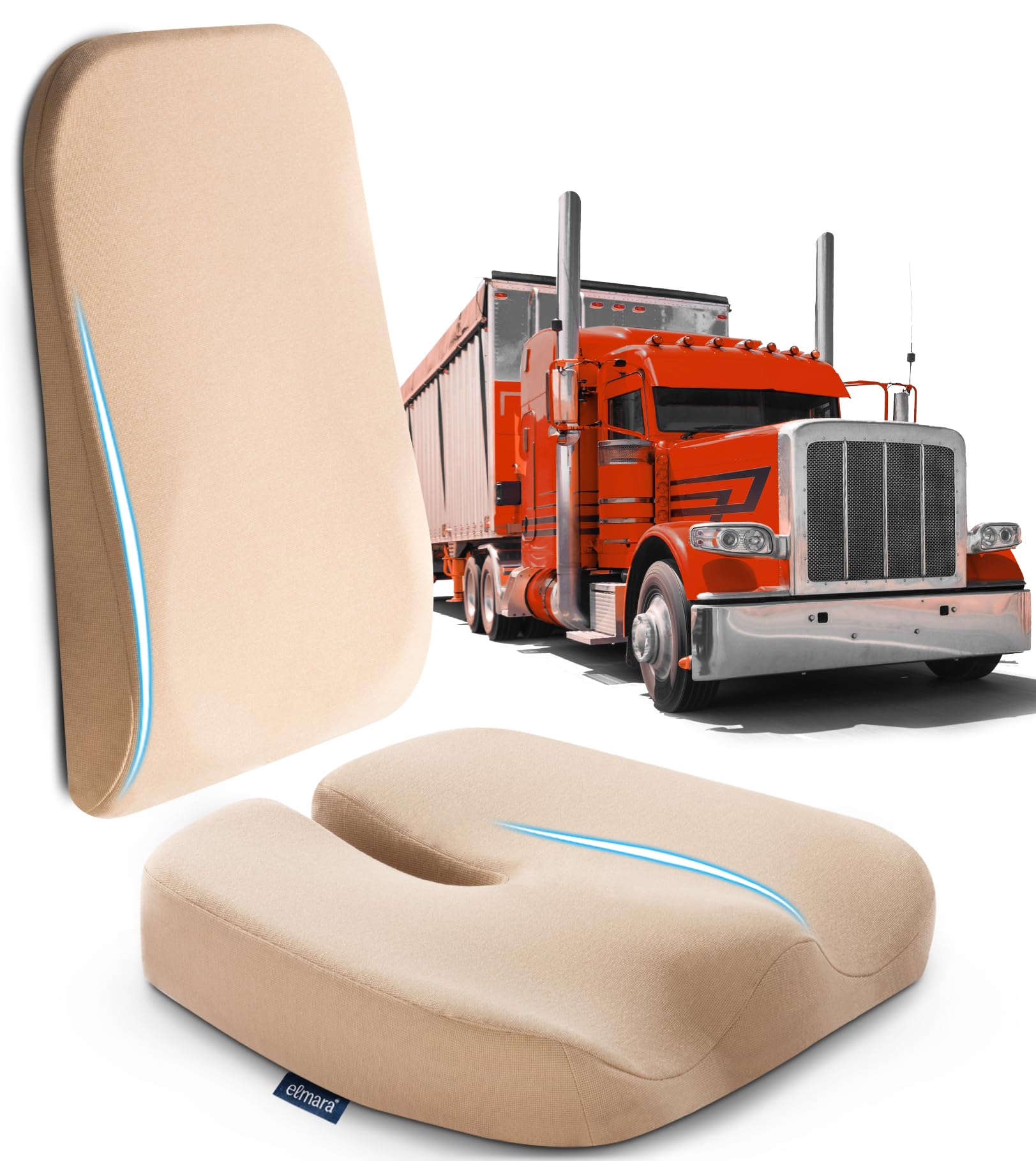 Elmara Doctor-Designed Seat Cushion For Truck Driver Is The Ultimate Comfort Solution For 18 Wheelers - Semi Truck Seat Cushion